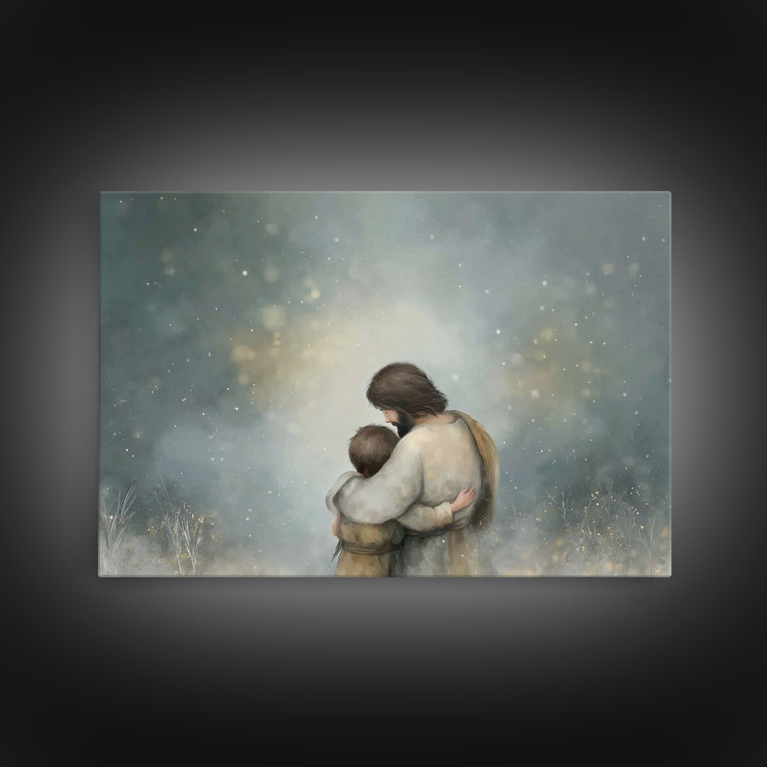 Heavenly Refuge – Framed Canvas Print – Christian Wall Art – Jesus Canvas Art – Christian Art Canvas – Moody Christian Art – Christian Pain