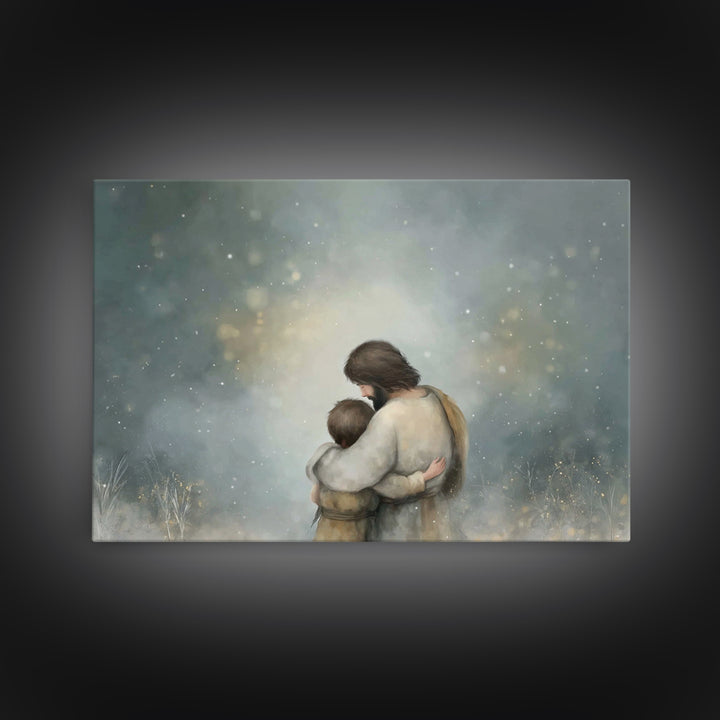 Heavenly Refuge – Framed Canvas Print – Christian Wall Art – Jesus Canvas Art – Christian Art Canvas – Moody Christian Art – Christian Pain
