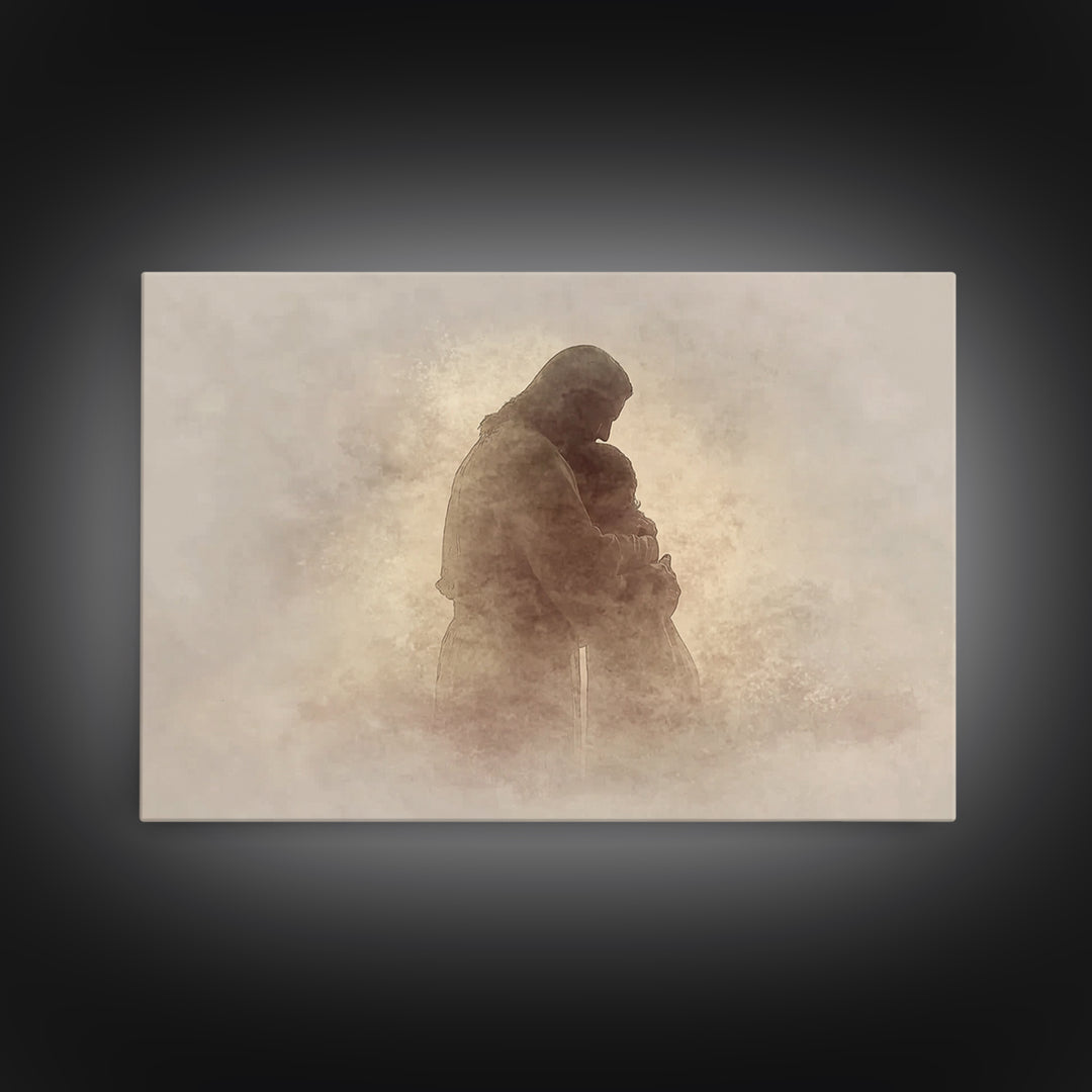 Sacred Shelter – Framed Canvas Print – Christian Wall Art – Christian Art Canvas – Abstract Christian Art – Moody Christian Art – Christian