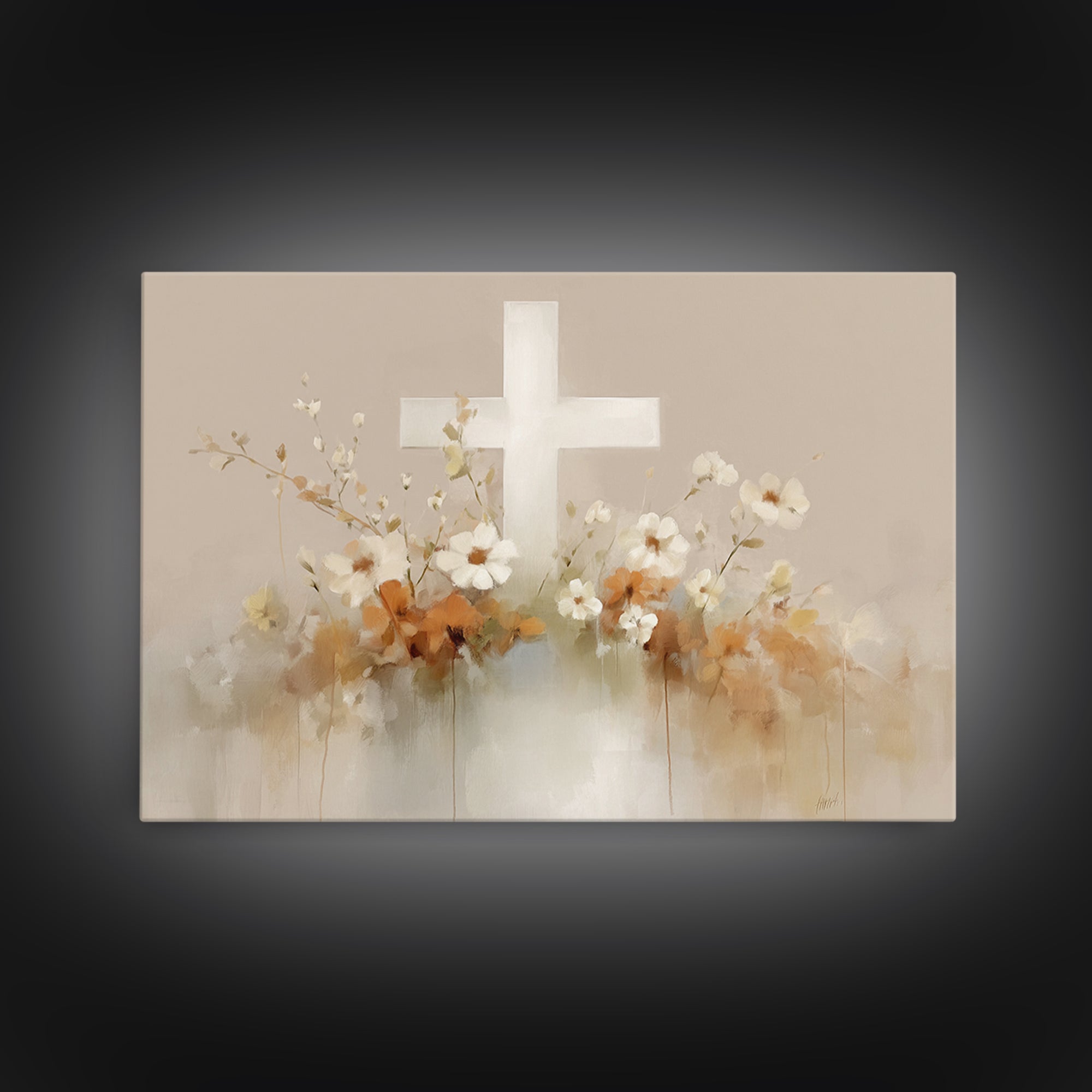 Blooming Grace – Framed Canvas Print – Christian Wall Art – Christian Art Canvas – Minimalist Christian Art – Christian Art Gift – Subtle C