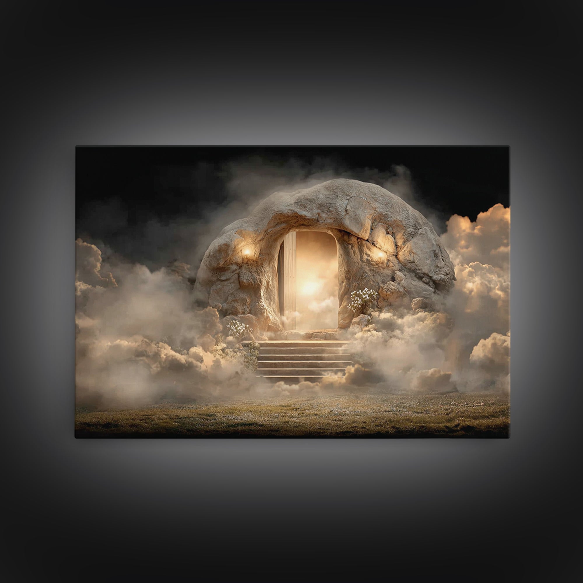 Risen Dawn | Framed Canvas Print | Christian Art Canvas | Jesus Painting Canvas | Christian Wall Art | Christian Christmas Art | Christian