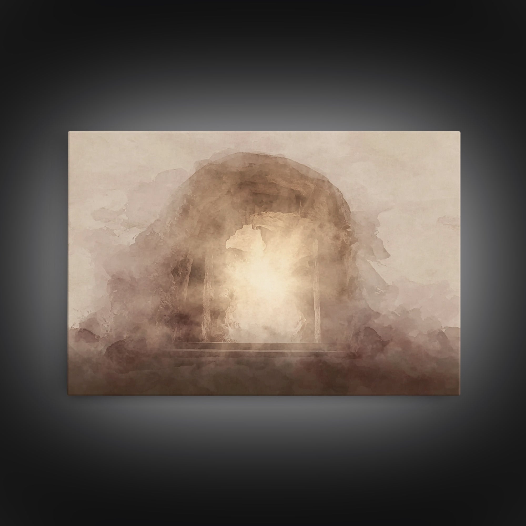 Glory In The Mist, Framed Canvas Print, Christian Wall Art, Christian Decor For Home, Modern Christian Art, Jesus Painting, Christmas Art P