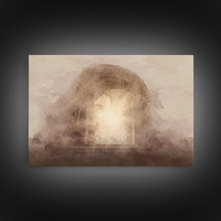 Glory In The Mist, Framed Canvas Print, Christian Wall Art, Christian Decor For Home, Modern Christian Art, Jesus Painting, Christmas Art P