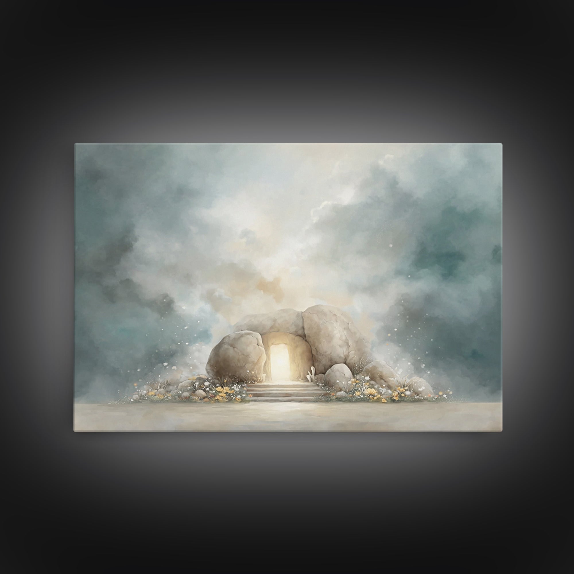 Tomb Of Hope – Framed Canvas Print – Christian Art Canvas – Christian Wall Art – Christian Christmas Decor – Jesus Christmas Art – Subtle C