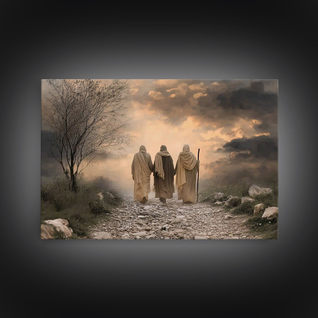 Dusty Path Grace, Framed Canvas Print, Christian Wall Art, Christian Art Print, Jesus Painting Canvas, Vintage Christian Art, Christmas Art
