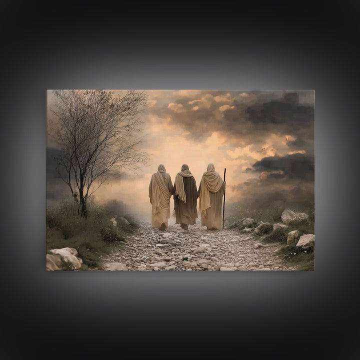 Dusty Path Grace, Framed Canvas Print, Christian Wall Art, Christian Art Print, Jesus Painting Canvas, Vintage Christian Art, Christmas Art