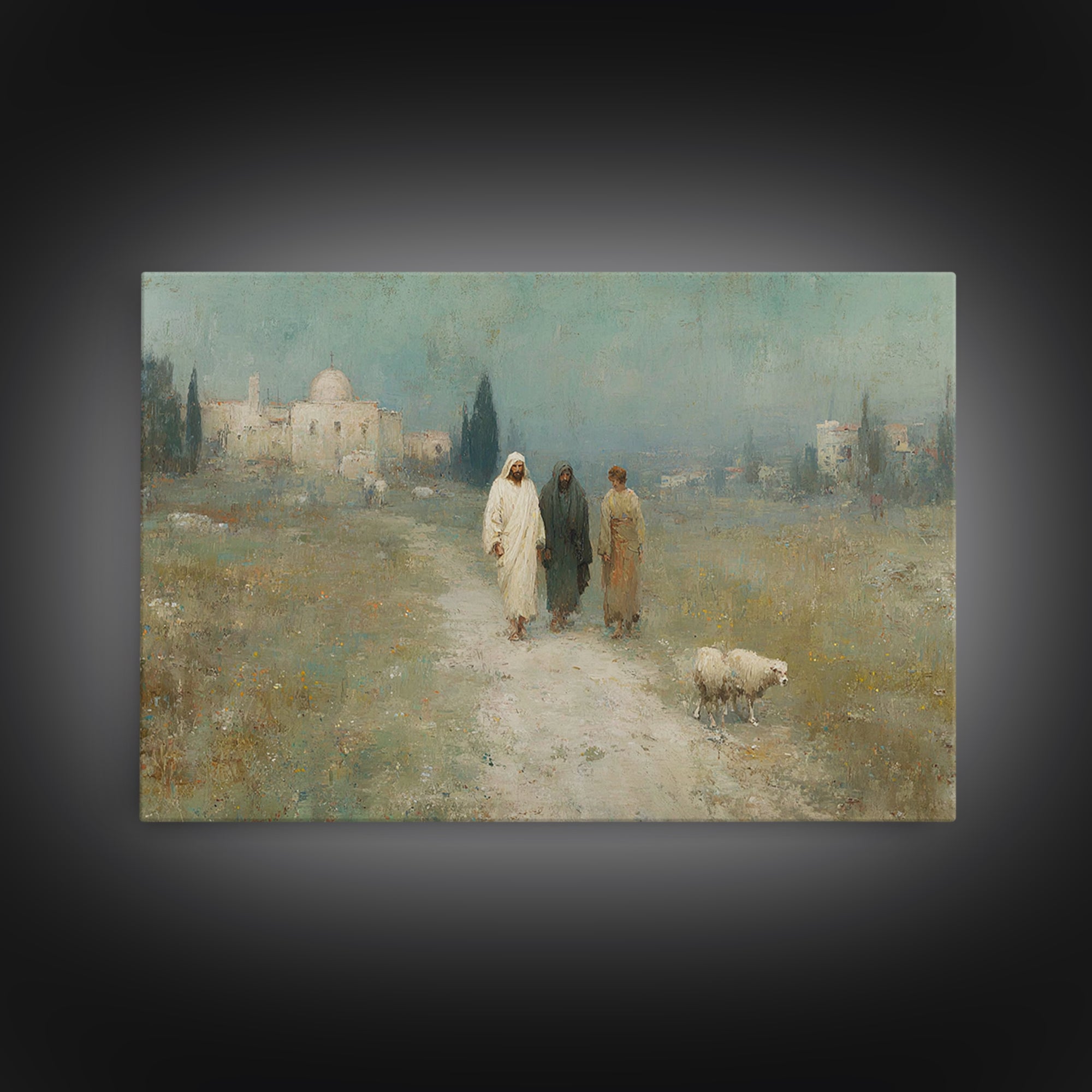Sacred Pathway – Framed Canvas Print – Christian Art – Christian Wall Art – Jesus Painting – Modern Christian Art – Christian Christmas Dec