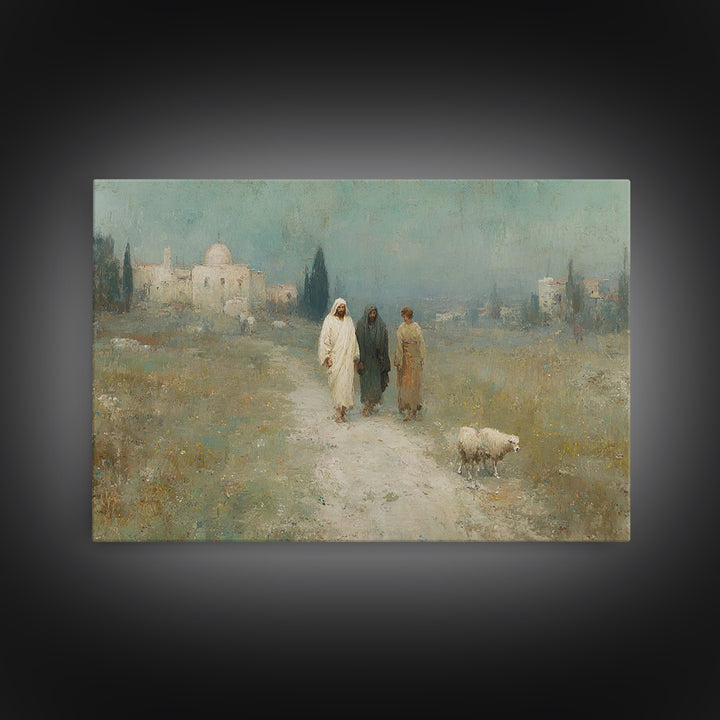 Sacred Pathway – Framed Canvas Print – Christian Art – Christian Wall Art – Jesus Painting – Modern Christian Art – Christian Christmas Dec