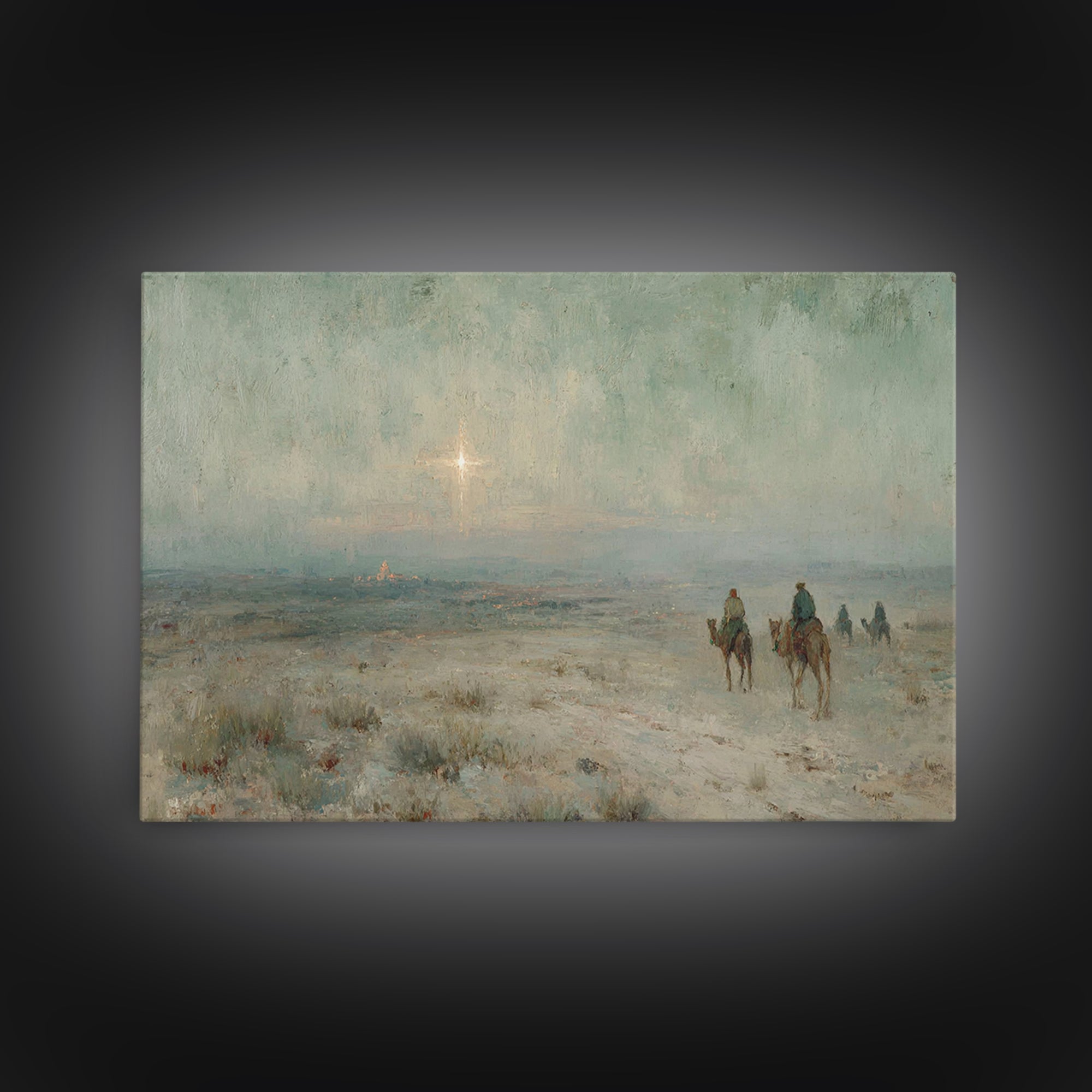 Guiding Star Journey – Framed Canvas Print – Christian Wall Art – Christian Art Canvas – Christmas Art – Jesus Painting – Christian Christm