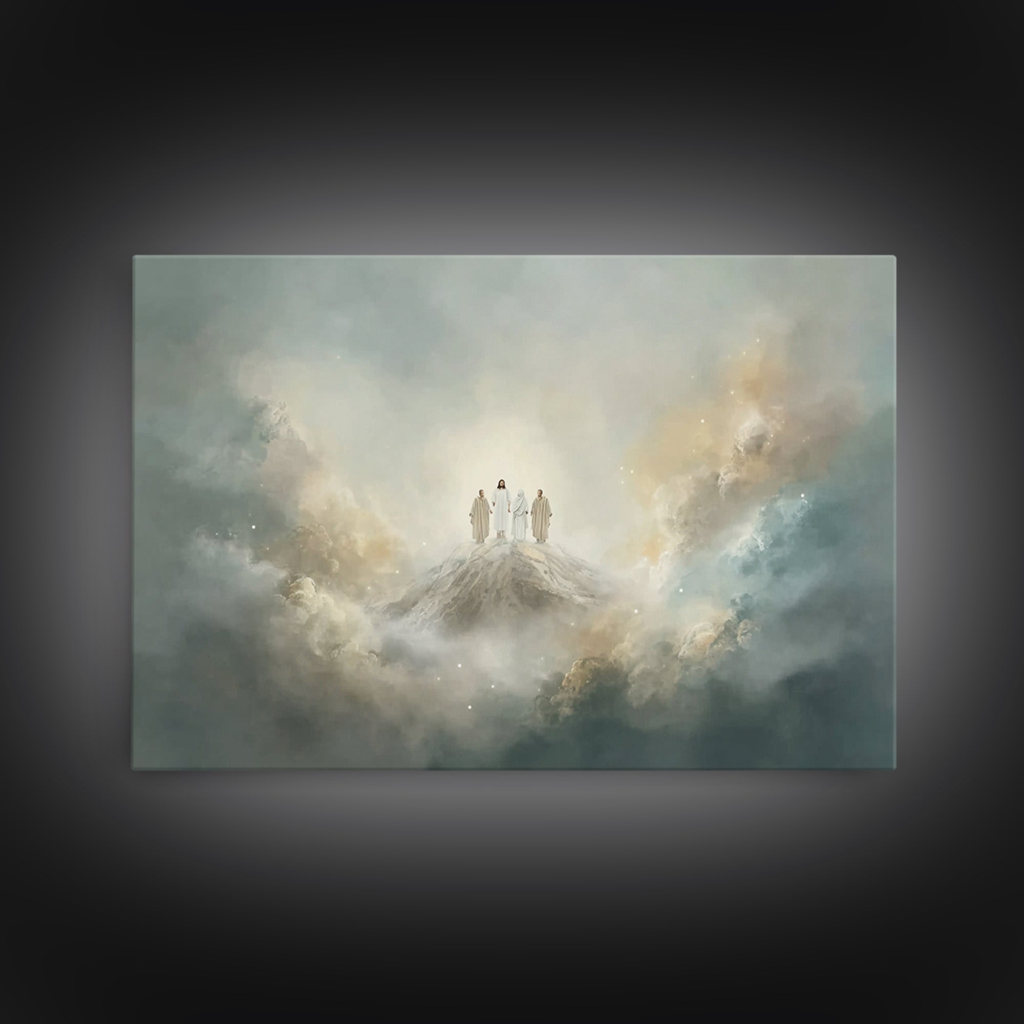 Mountaintop Glory – Framed Canvas Print – Christian Christmas Art – Christian Art Canvas – Christian Wall Art – Jesus Painting – Modern Chr