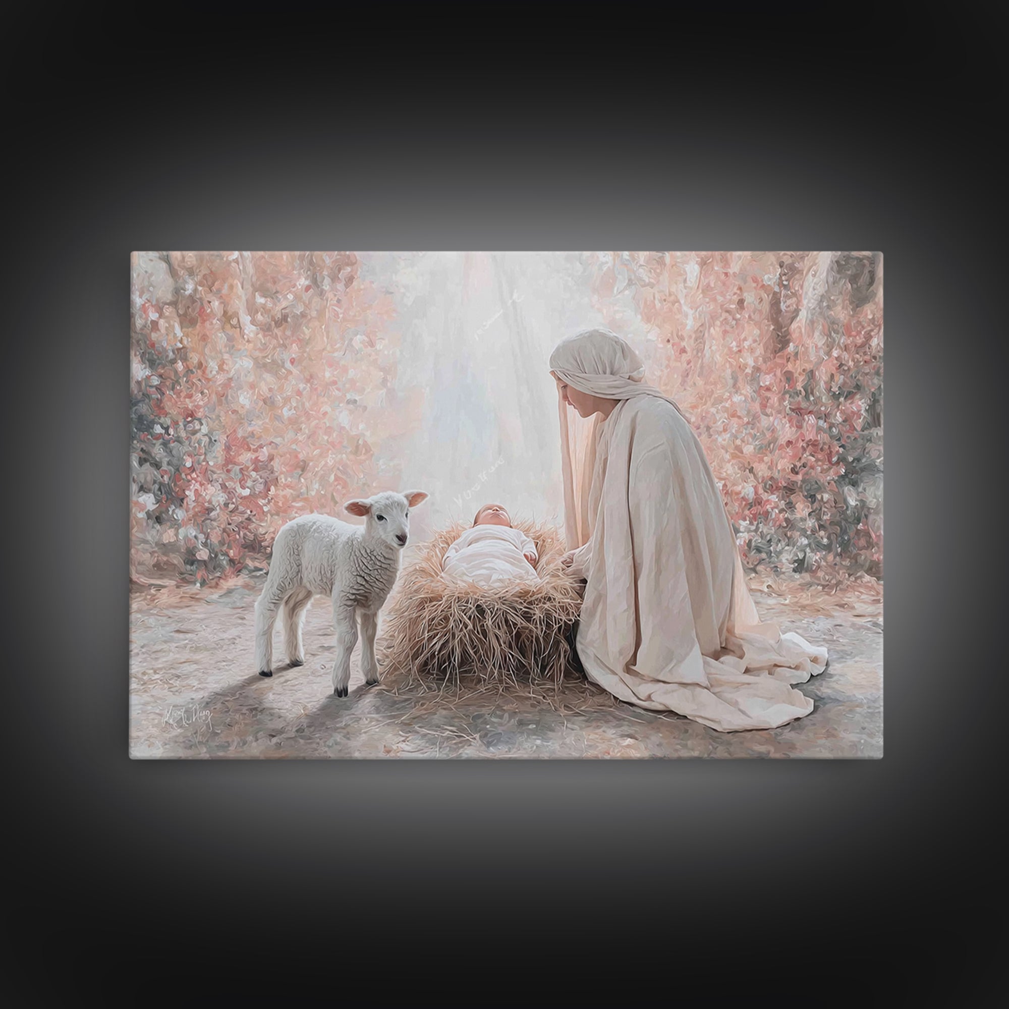 Bethlehem Grace, Framed Canvas Print, Christian Christmas Art, Christian Wall Art, Jesus Painting, Christian Art Canvas, Christmas Art Prin
