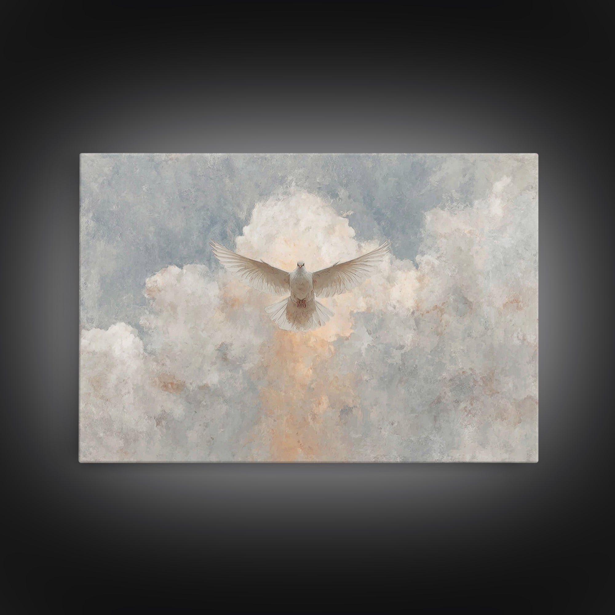 Clouds Of Glory – Framed Canvas Print – Christian Art Print – Christian Wall Art – Jesus Painting – Christian Christmas Art – Christian Dec