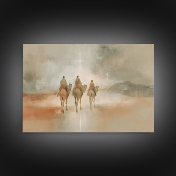 Threefold Star Path – Framed Canvas Print – Christmas Art – Christian Wall Art – Christian Art Canvas – Christian Christmas Art – Jesus Pai