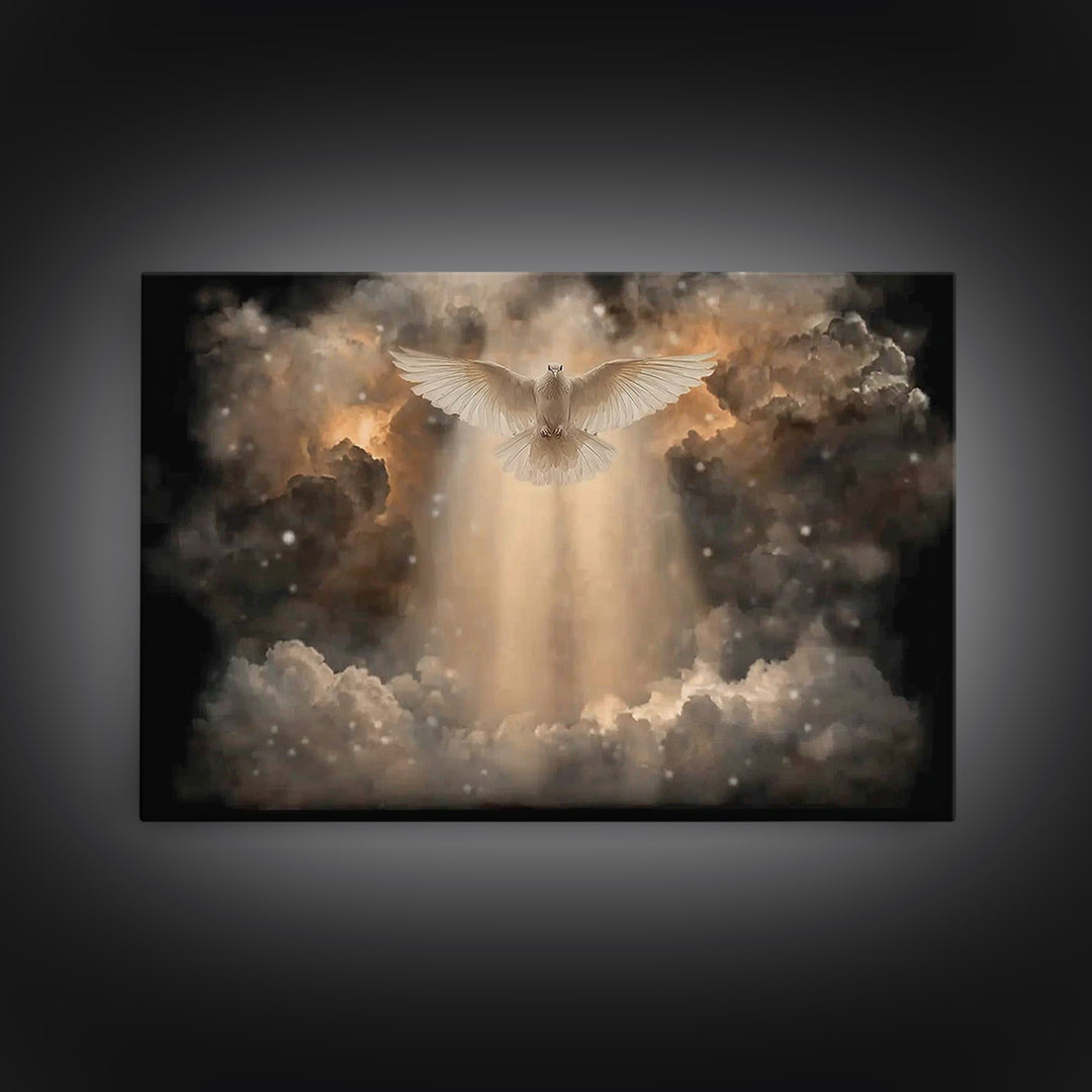 Heavenly Descent – Framed Canvas Print – Christian Wall Art – Christian Art Canvas – Christian Christmas Art – Jesus Painting