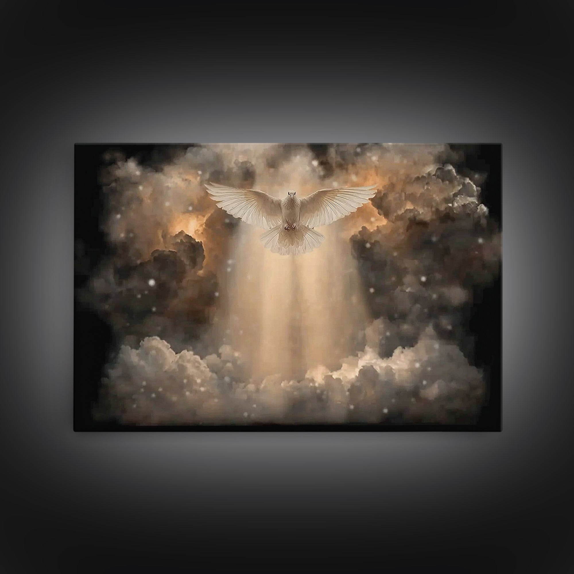 Heavenly Descent – Framed Canvas Print – Christian Wall Art – Christian Art Canvas – Christian Christmas Art – Jesus Painting