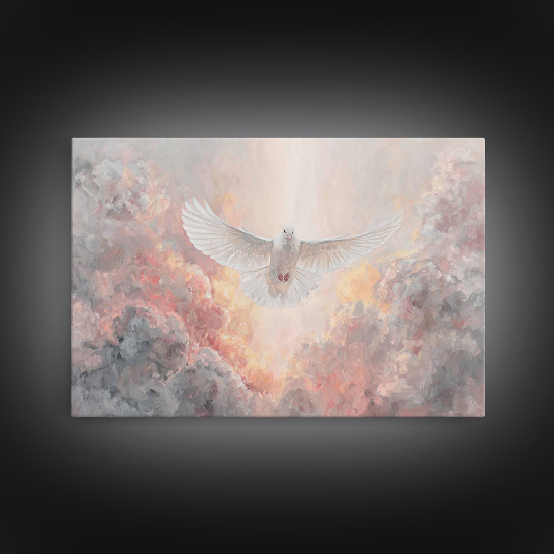 Dove Of Peace | Framed Canvas Print | Christian Art Canvas | Christian Wall Art | Christmas Art | Christian Christmas Art | Christian Decor
