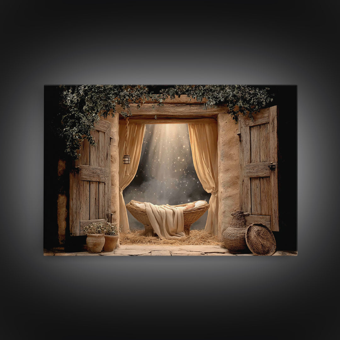 Radiant Messiah | Framed Canvas Print | Christian Christmas Art | Christian Wall Art | Jesus Painting | Christian Art Canvas