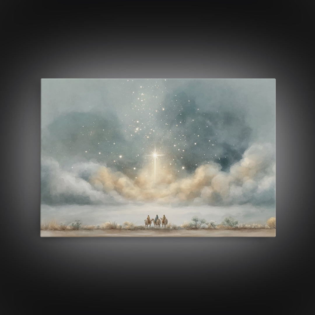 Night Of Wonder | Framed Canvas Print | Christian Wall Art | Christian Christmas Art | Christmas Canvas Wall Art | Christian Art Canvas