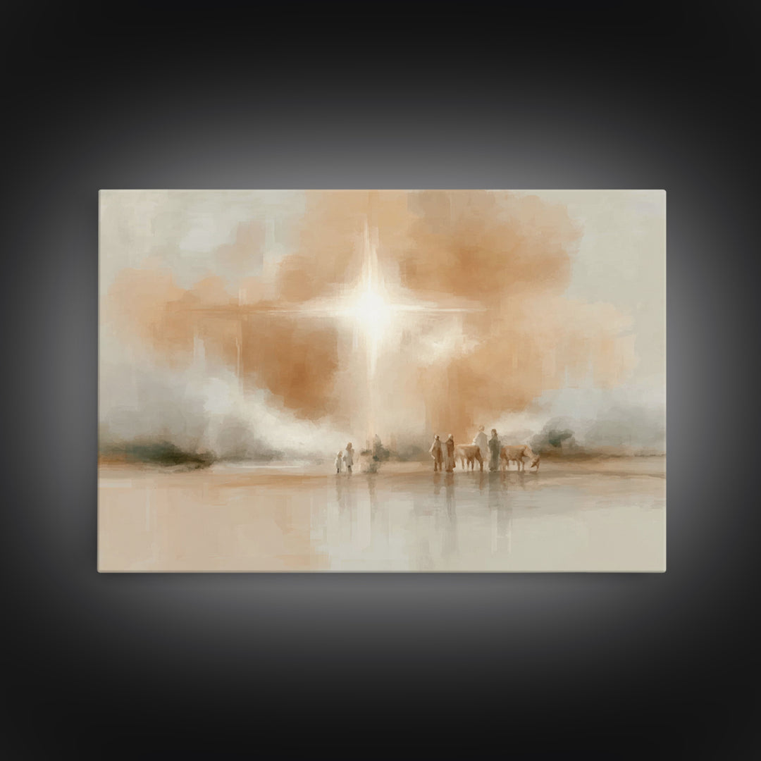 Star Of Promise | Framed Canvas Print | Christian Christmas Art | Christmas Wall Art | Christian Art Canvas | Christmas Art Work