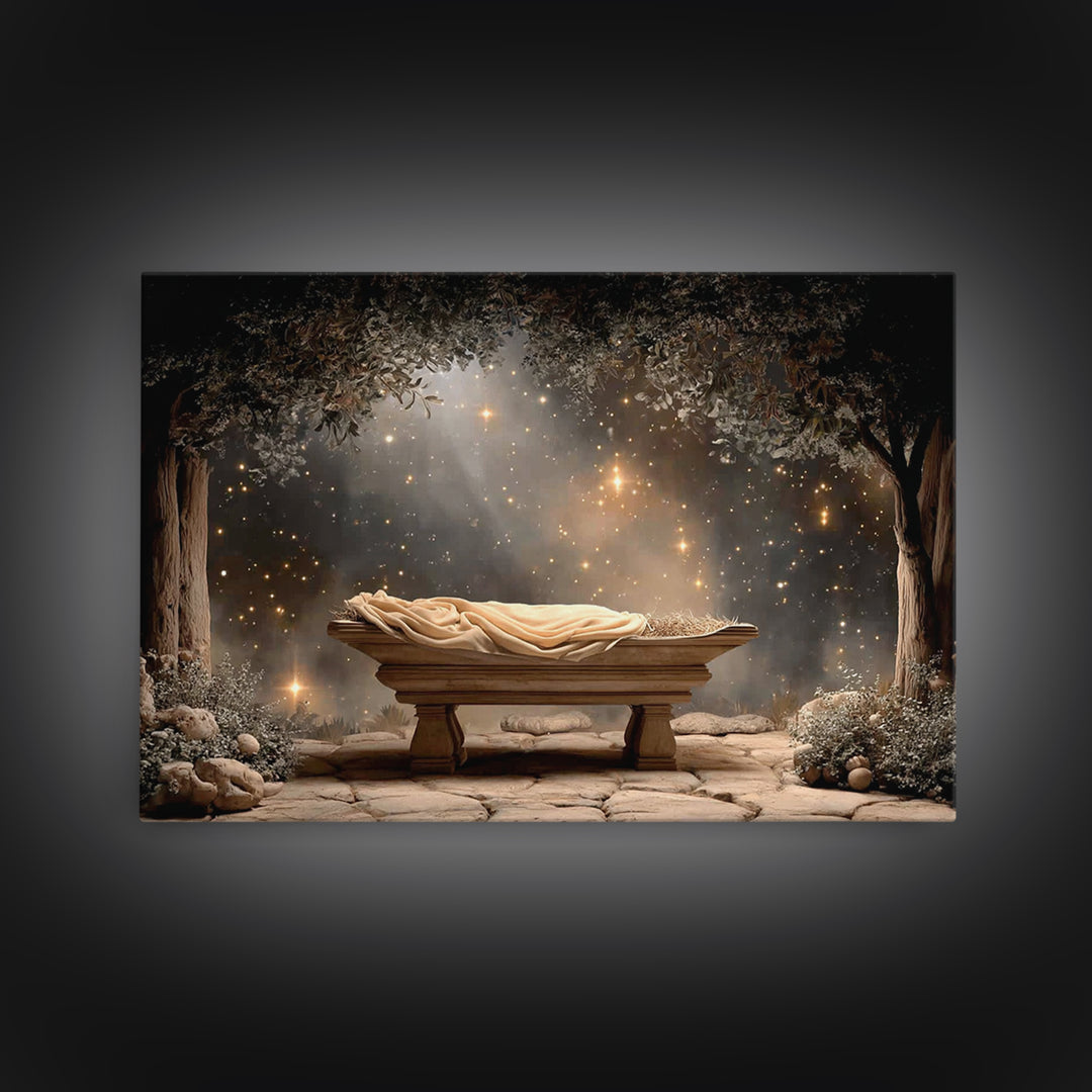 Starborn Peace – Framed Canvas Print – Christian Art Canvas – Christmas Wall Art – Christian Christmas – Jesus Christmas Art – Christian De