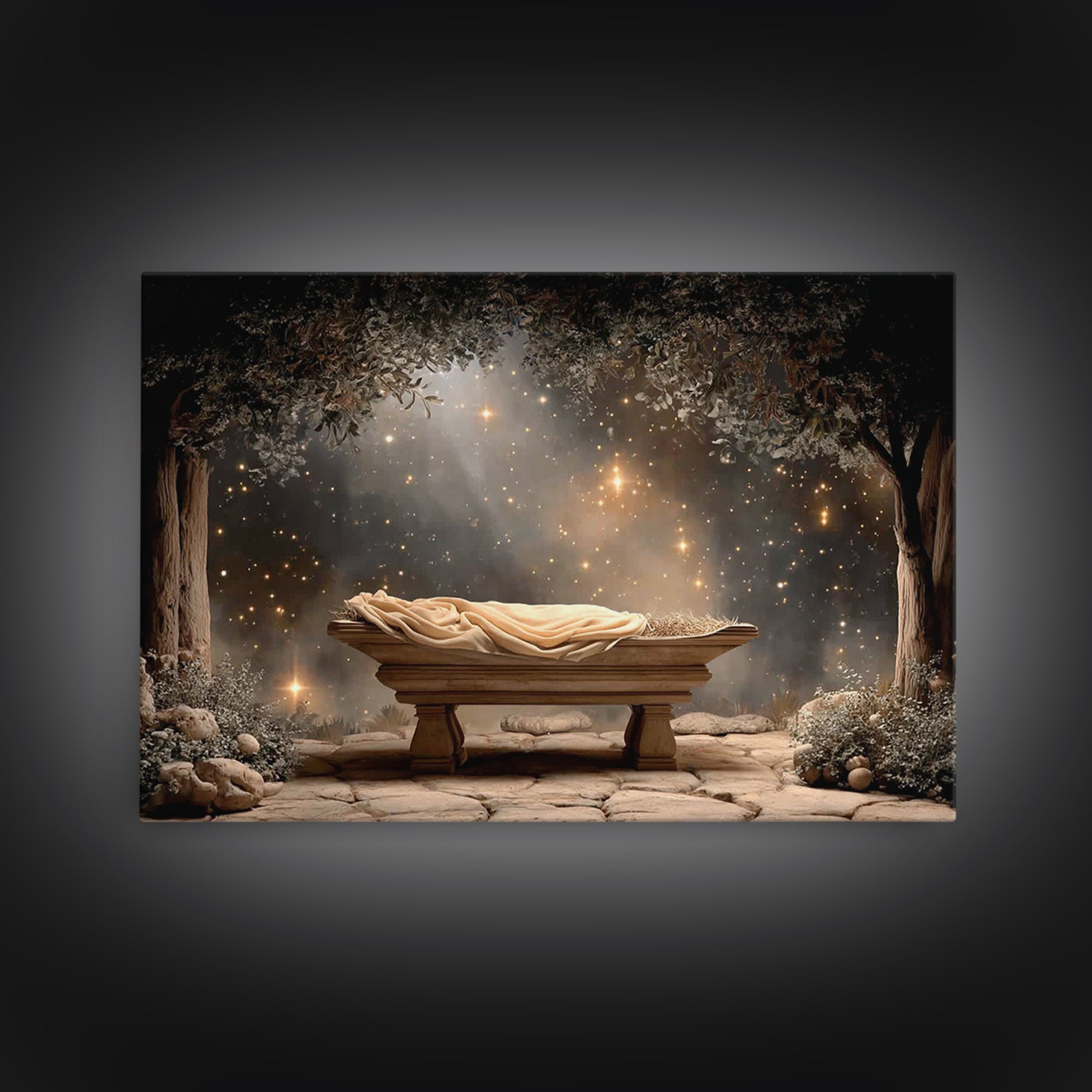Starborn Peace – Framed Canvas Print – Christian Art Canvas – Christmas Wall Art – Christian Christmas – Jesus Christmas Art – Christian De