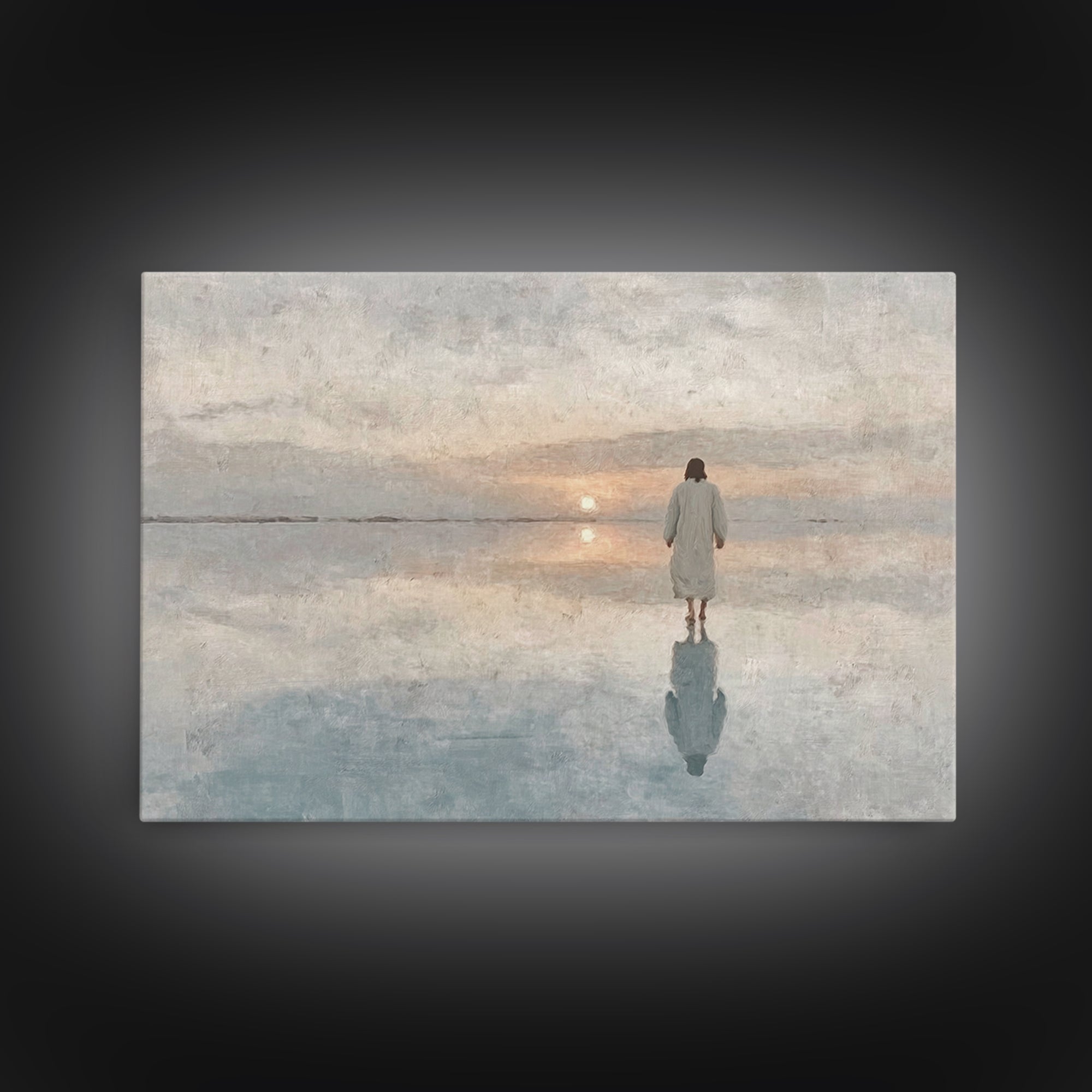 Walk Of Faith | Framed Canvas Print | Jesus Painting | Christian Wall Art | Christian Art Canvas | Modern Christian Art