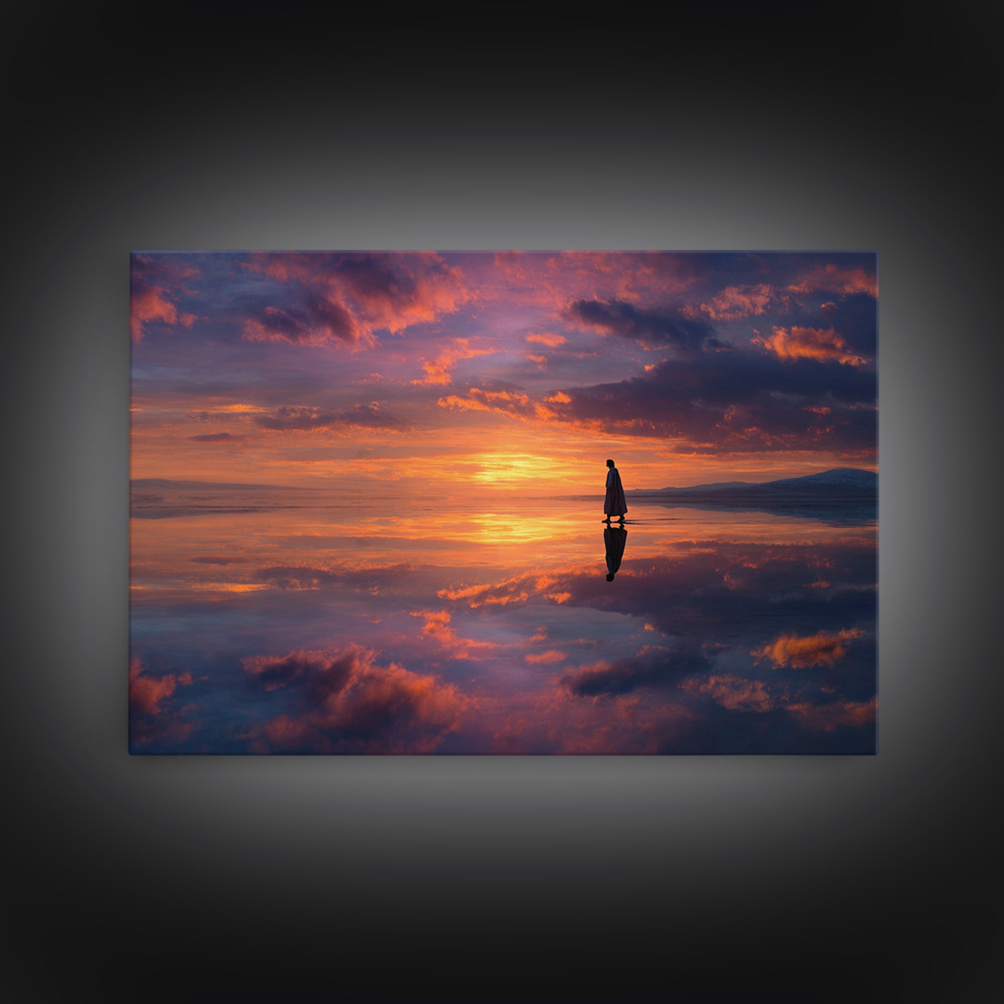 Twilight Of Promise – Framed Canvas Print – Christian Art Canvas – Jesus Painting – Christian Wall Art – Modern Christian Art – Christmas A