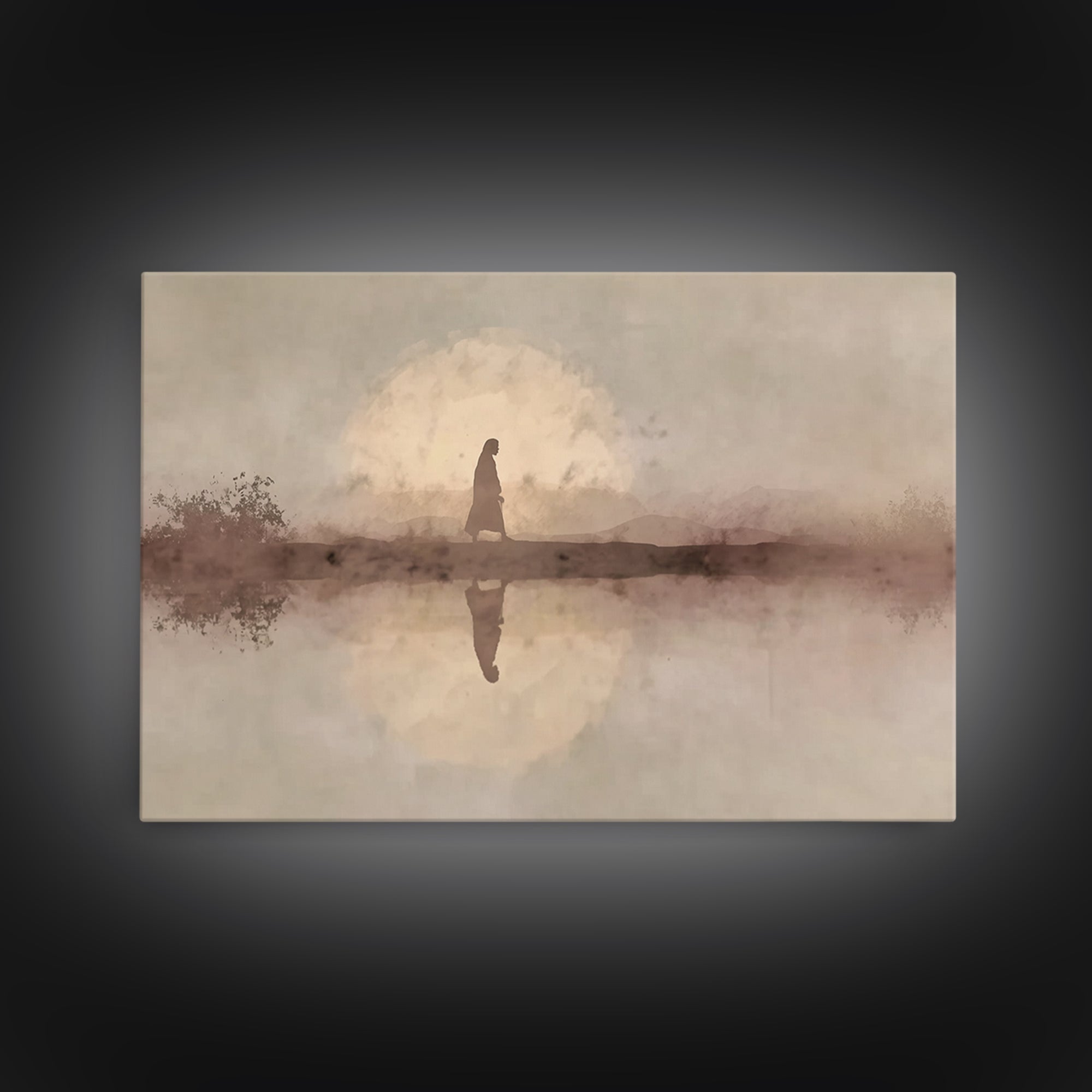 Solitude Of Faith – Framed Canvas Print – Christian Wall Art – Christian Art Canvas – Jesus Painting – Christian Gift Ideas – Christmas Art