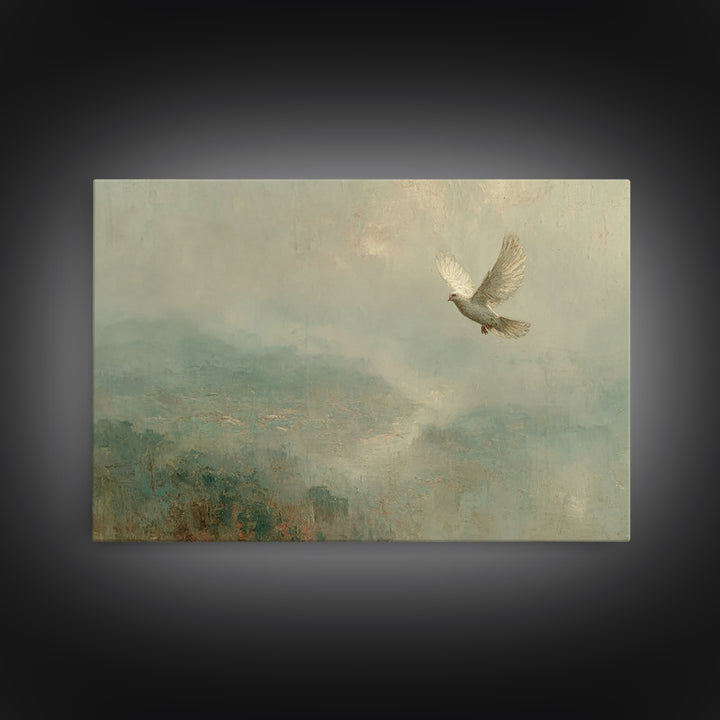 Wings Of Peace | Framed Canvas Print | Christian Wall Art | Christian Art Print | Christian Decor | Christmas Wall Art | Christian Art Canv
