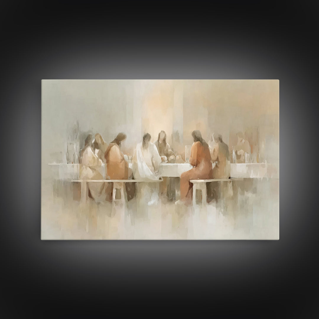 Sacred Table Moment | Framed Canvas Print | Christian Art Canvas | Christian Wall Art | Modern Christian Art | Christian Painting | Christi