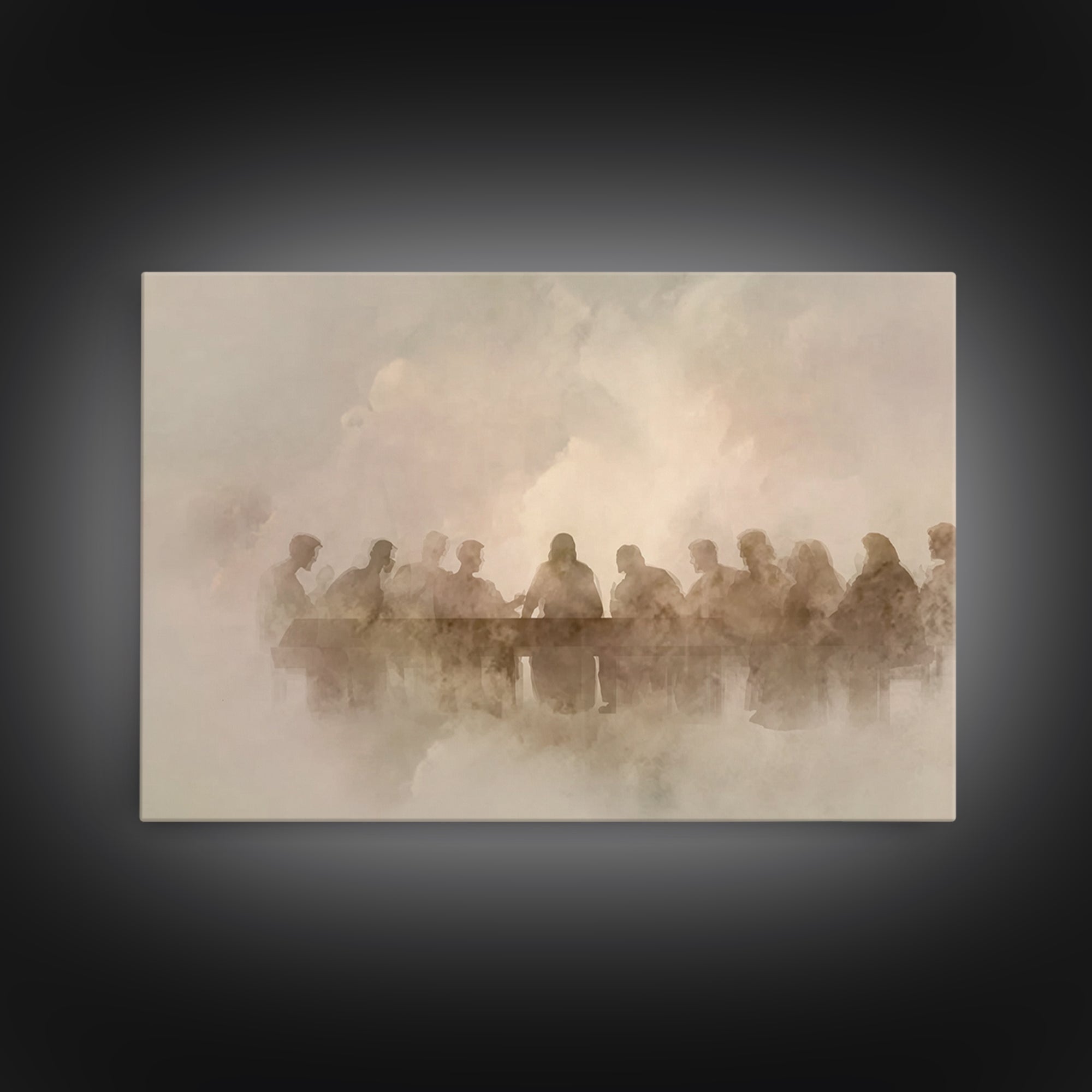 Clouded Communion Stillness – Framed Canvas Print – Christian Art Canvas – Christian Wall Art – Subtle Christian Art – Christian Painting –