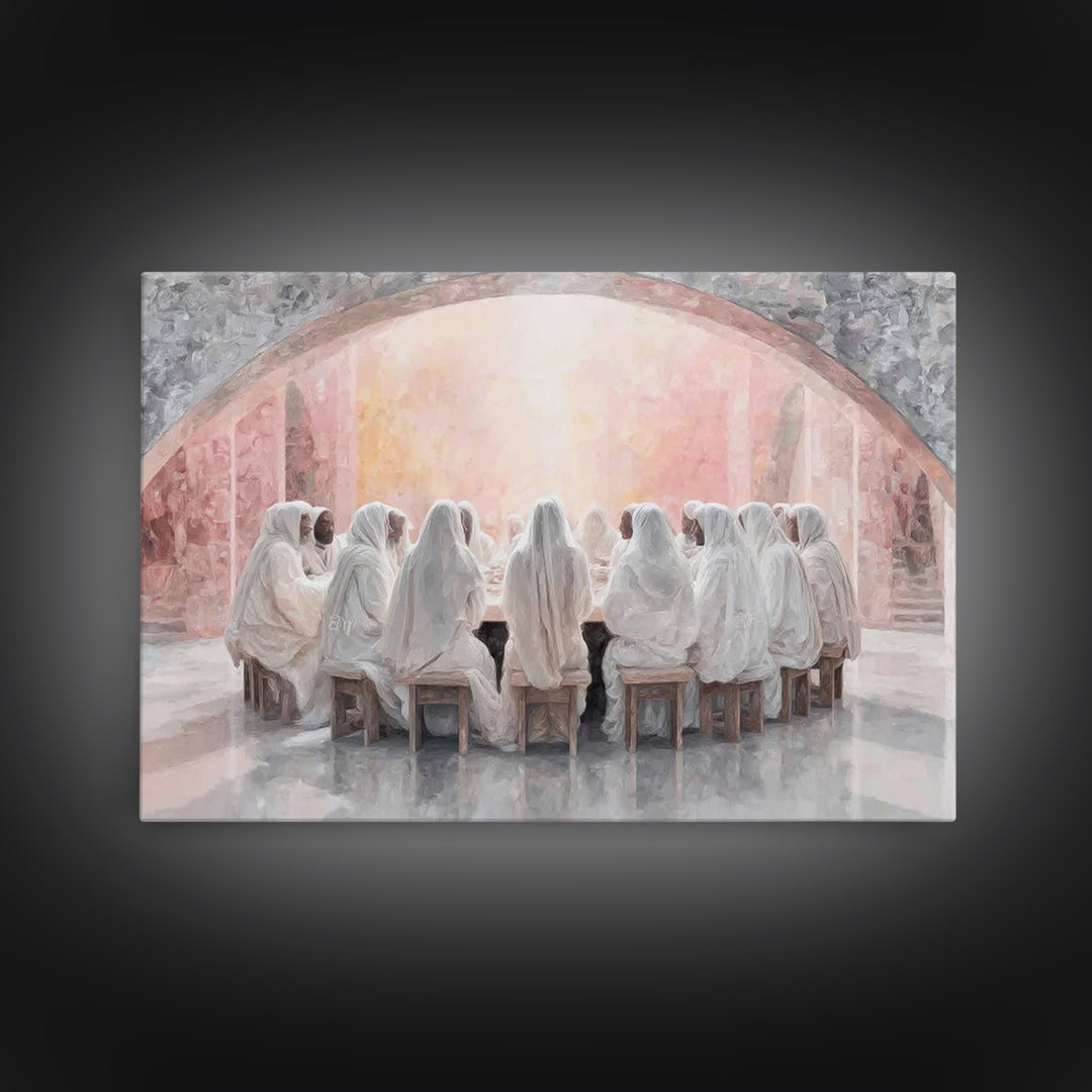 Holy Gathering Light, Framed Canvas Print, Christian Art Canvas, Christian Wall Art, Christian Paintings, Christmas Art, Christian Decor