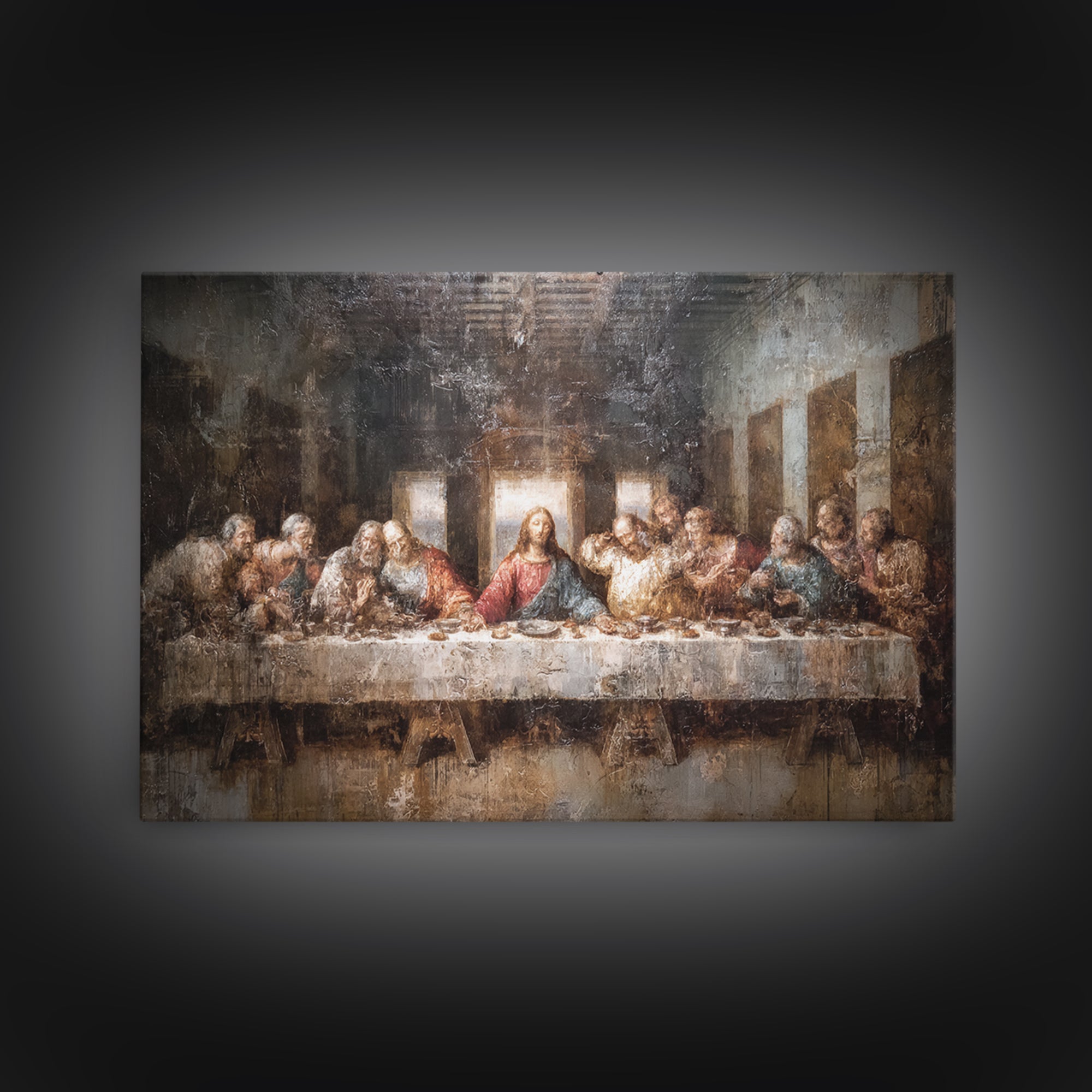 Sacred Supper Legacy – Framed Canvas Print – Christian Wall Art – Christian Art Canvas – Vintage Christian Art – Christian Painting – Chris
