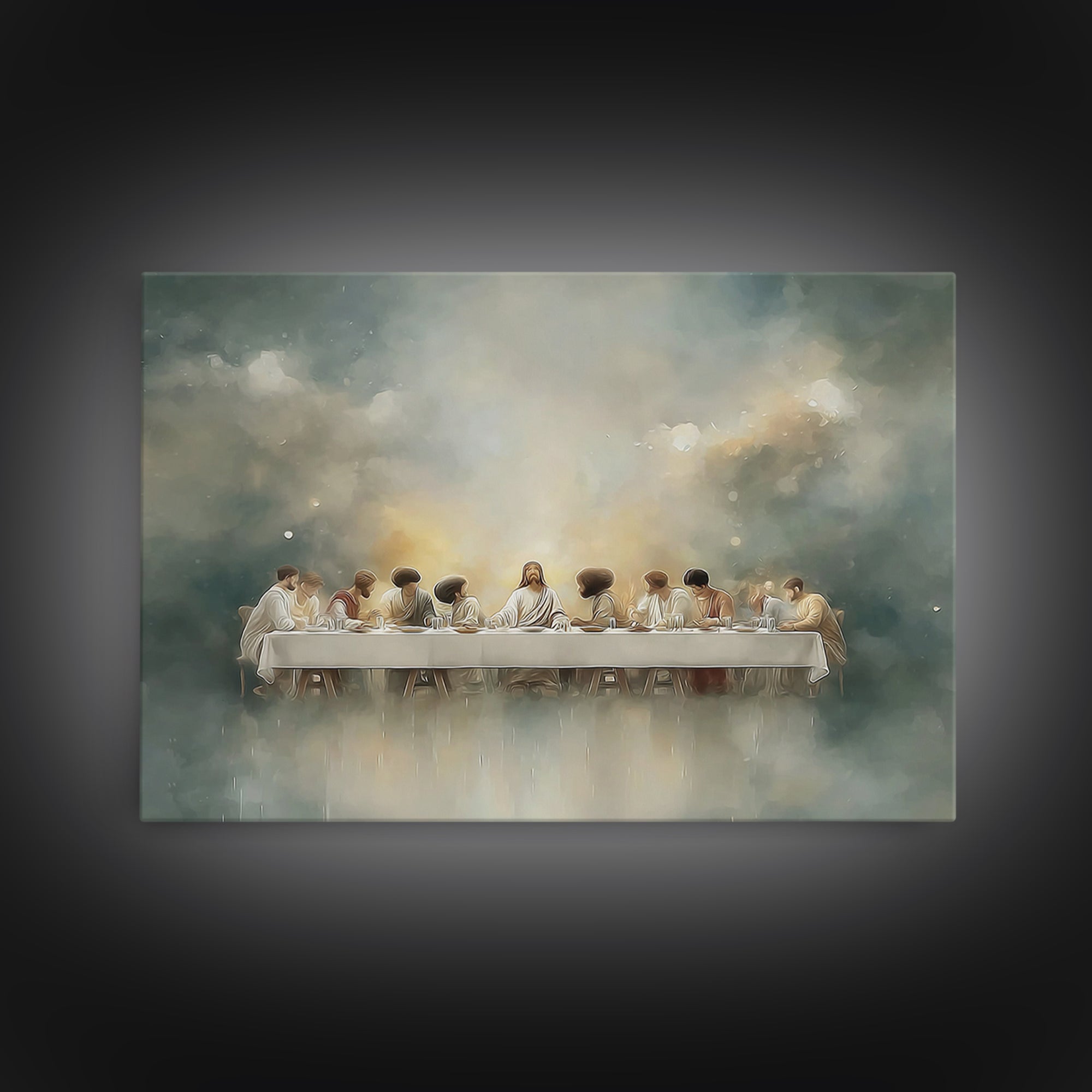 Sanctuary Gathering | Framed Canvas Print | Christian Art Canvas | Christian Wall Art | Christian Christmas | Jesus Painting | Christian Gi