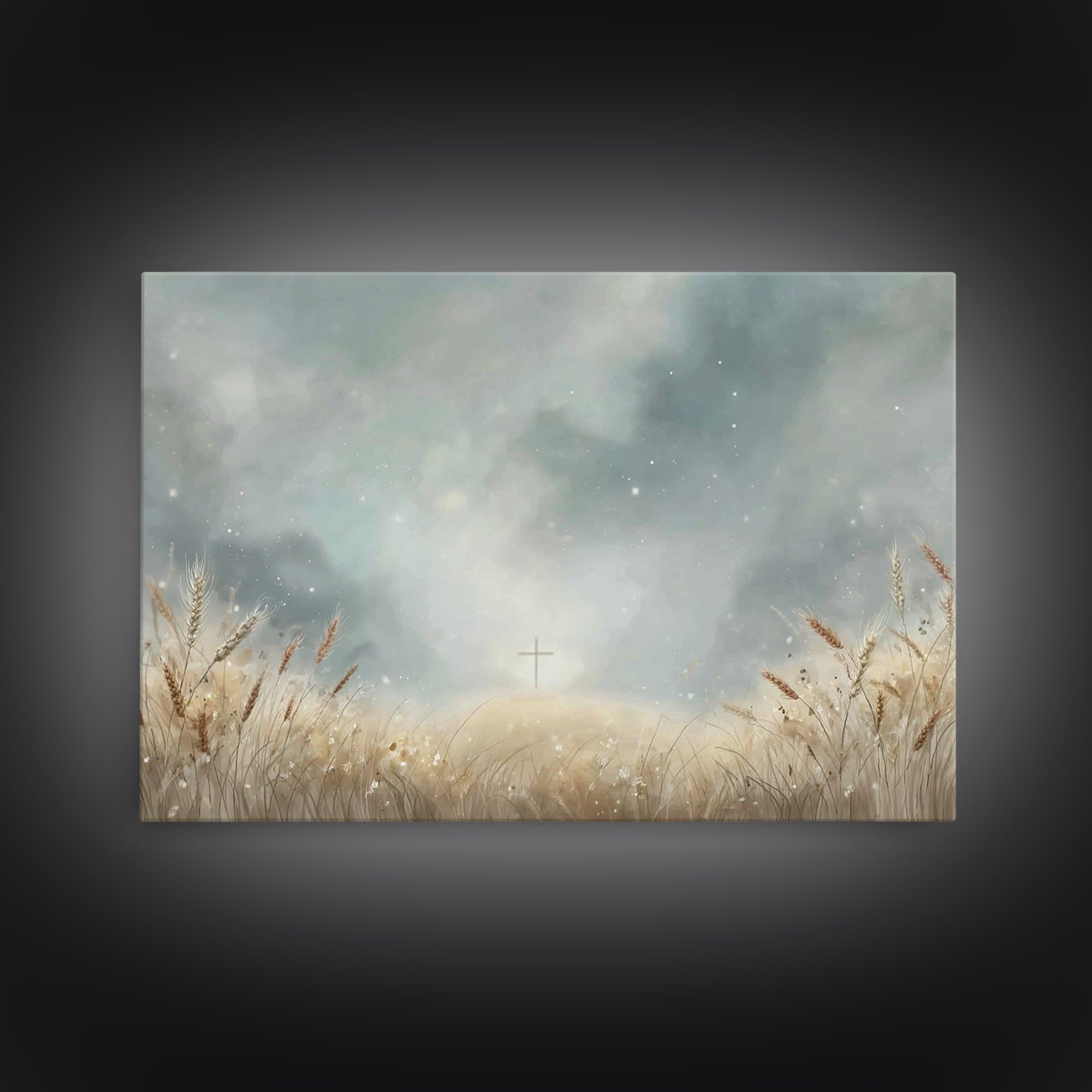 Harvest Dawn, Framed Canvas Print, Christian Wall Art, Christian Art Canvas, Christian Painting, Christian Christmas Art, Christian Decor