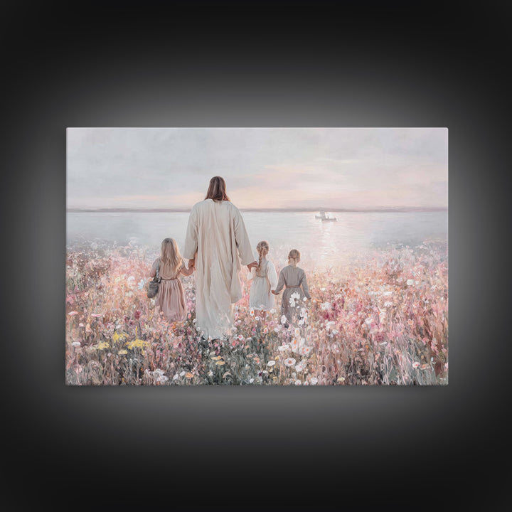 Fields Of Mercy | Framed Canvas Print | Christian Art Canvas | Christian Christmas Art | Jesus Painting | Modern Christian Art