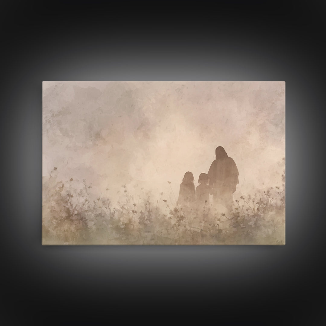 Ancient Watcher – Framed Canvas Print – Christian Art Painting – Large Jesus Wall Art – Christian Christmas Art – Christian Decor