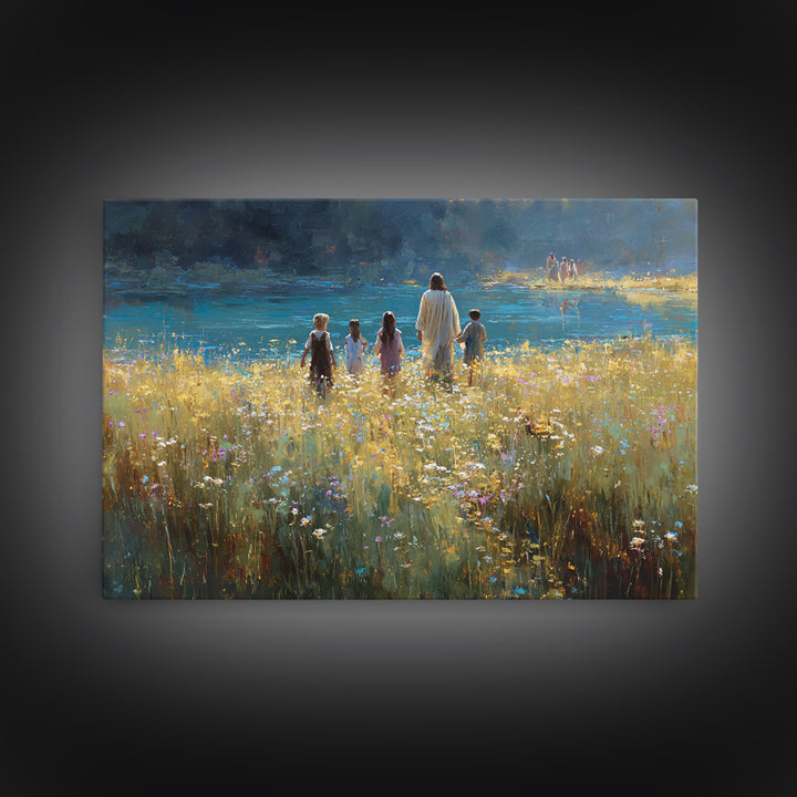 Dawn Of Peace – Framed Canvas Print – Christian Art Work – Jesus Painting Canvas – Christian Gift Ideas – Christmas Canvas Wall Art