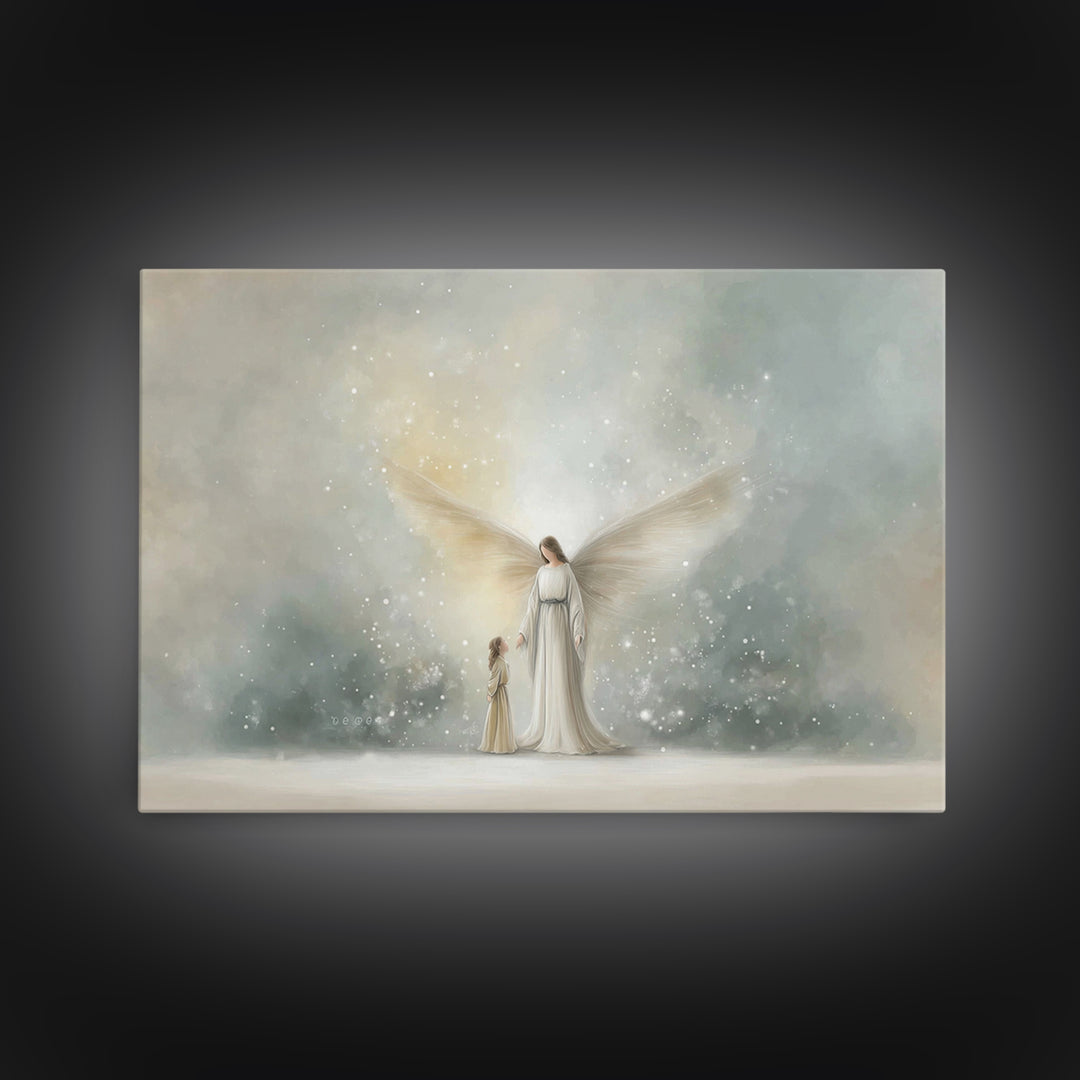 Heavenly Child – Framed Canvas Print – Christian Wall Art – Jesus Painting – Christian Art Canvas – Christian Christmas Art – Christian Gif
