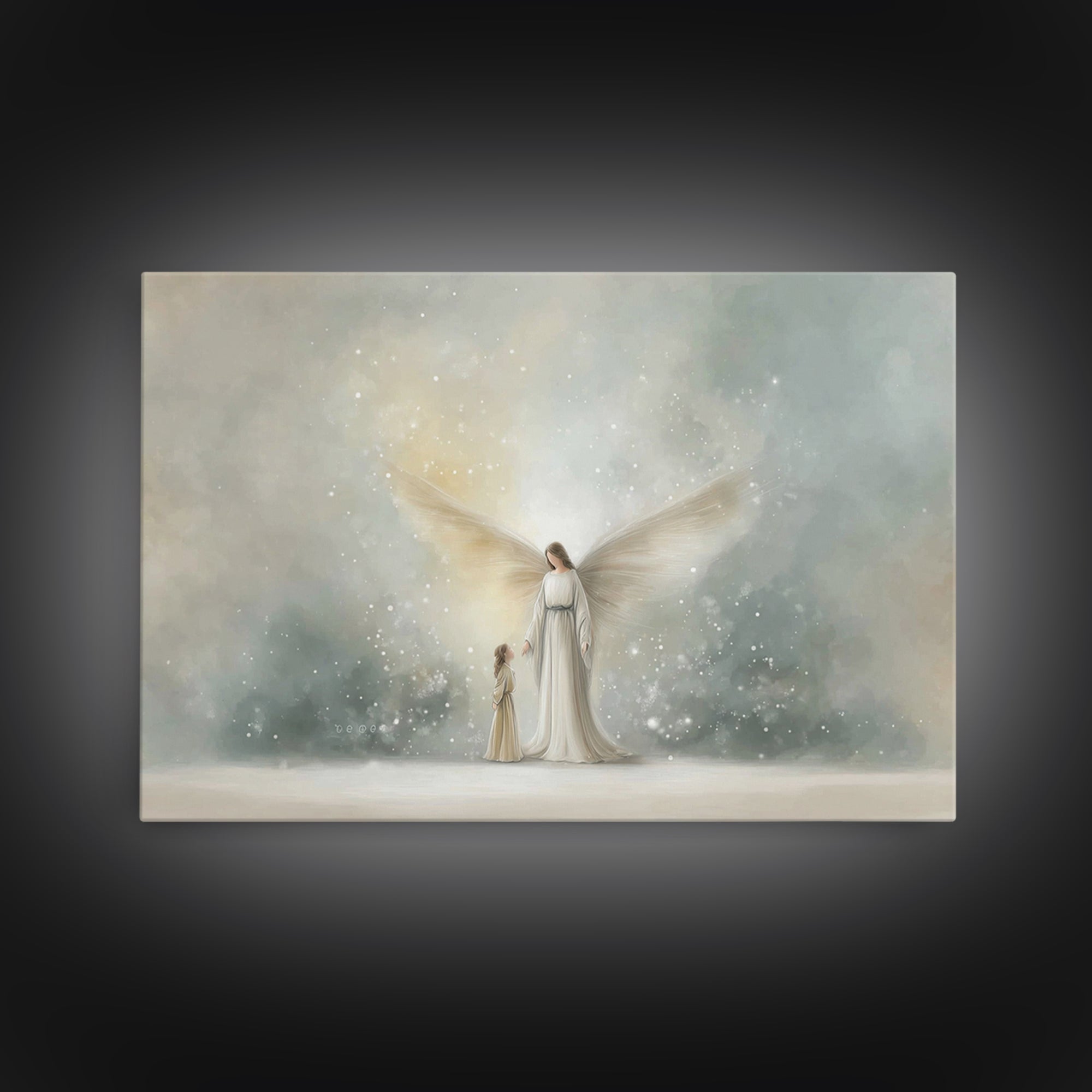Heavenly Child – Framed Canvas Print – Christian Wall Art – Jesus Painting – Christian Art Canvas – Christian Christmas Art – Christian Gif