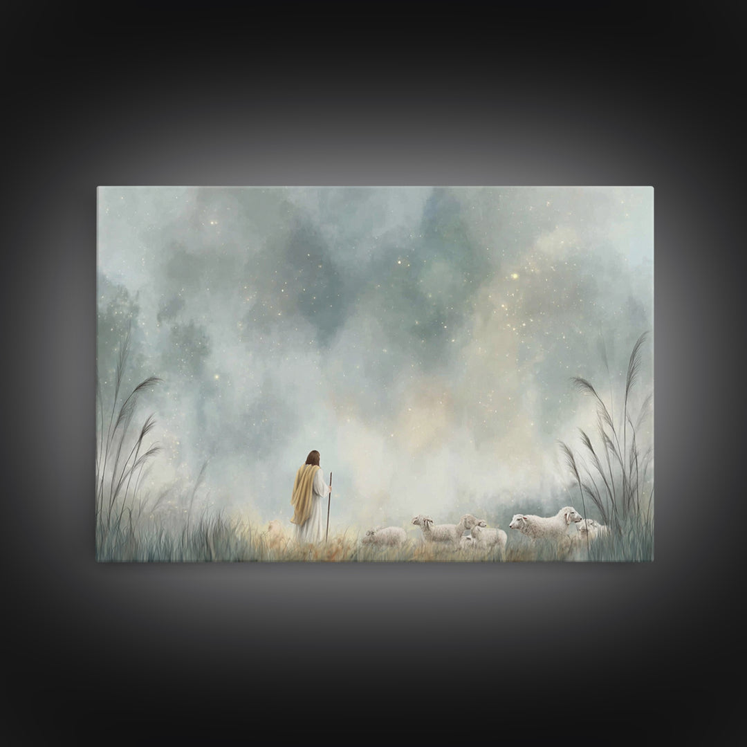 Cross On The Hill – Framed Canvas Print – Christian Wall Art – Christmas Art Prints – Christian Art Canvas – Subtle Christian Art
