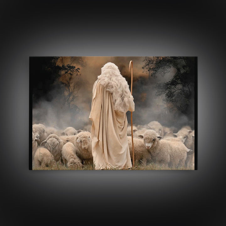 Hopeful Dawn – Framed Canvas Print – Christian Art Canvas – Christian Christmas Decor – Modern Christian Painting – Christmas Art Work