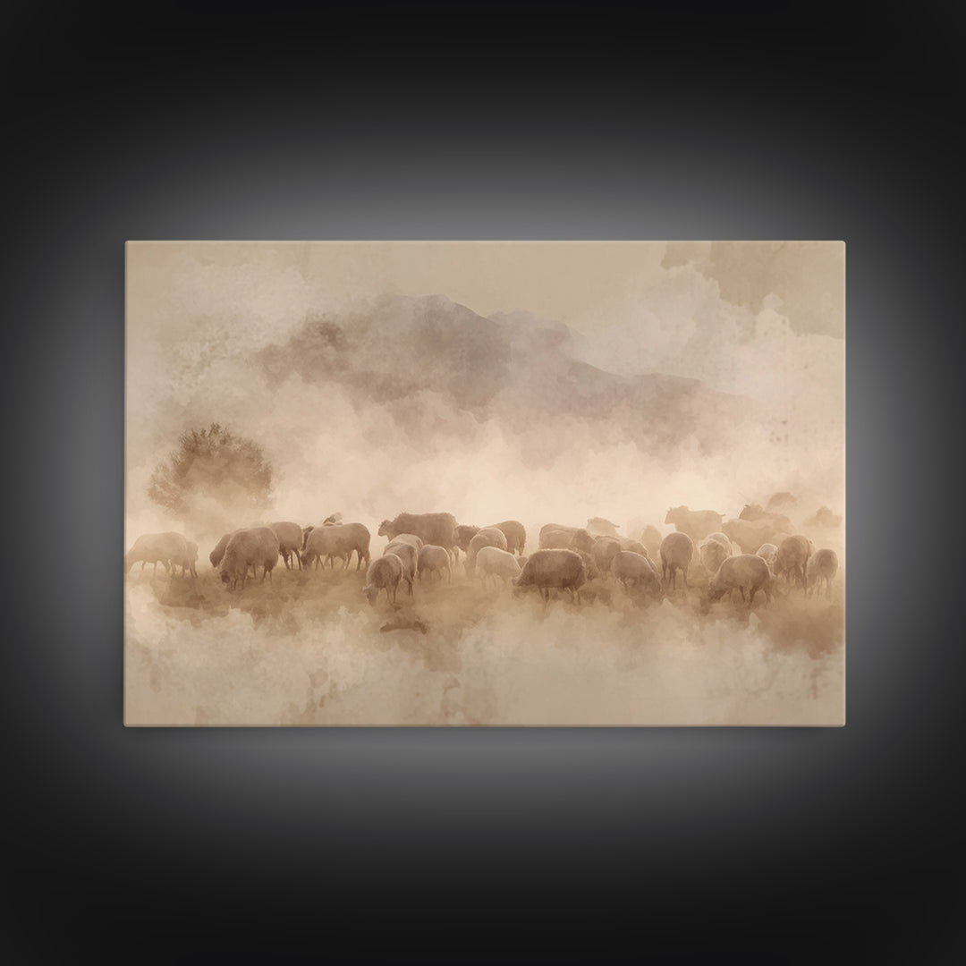 Softened Glory | Framed Canvas Print | Christian Art Gift | Minimalist Christian Art | Christian Art Canvas | Christmas Canvas Wall Art