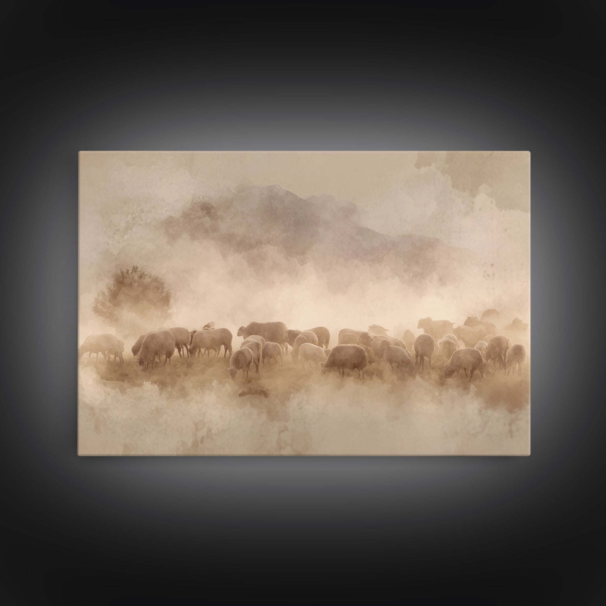 Softened Glory | Framed Canvas Print | Christian Art Gift | Minimalist Christian Art | Christian Art Canvas | Christmas Canvas Wall Art
