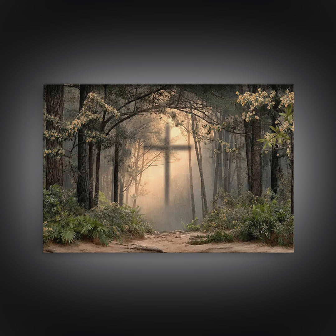 Sacred Path – Framed Canvas Print – Christian Art Work – Jesus Canvas Art – Christian Christmas Decorations – Modern Christian Painting