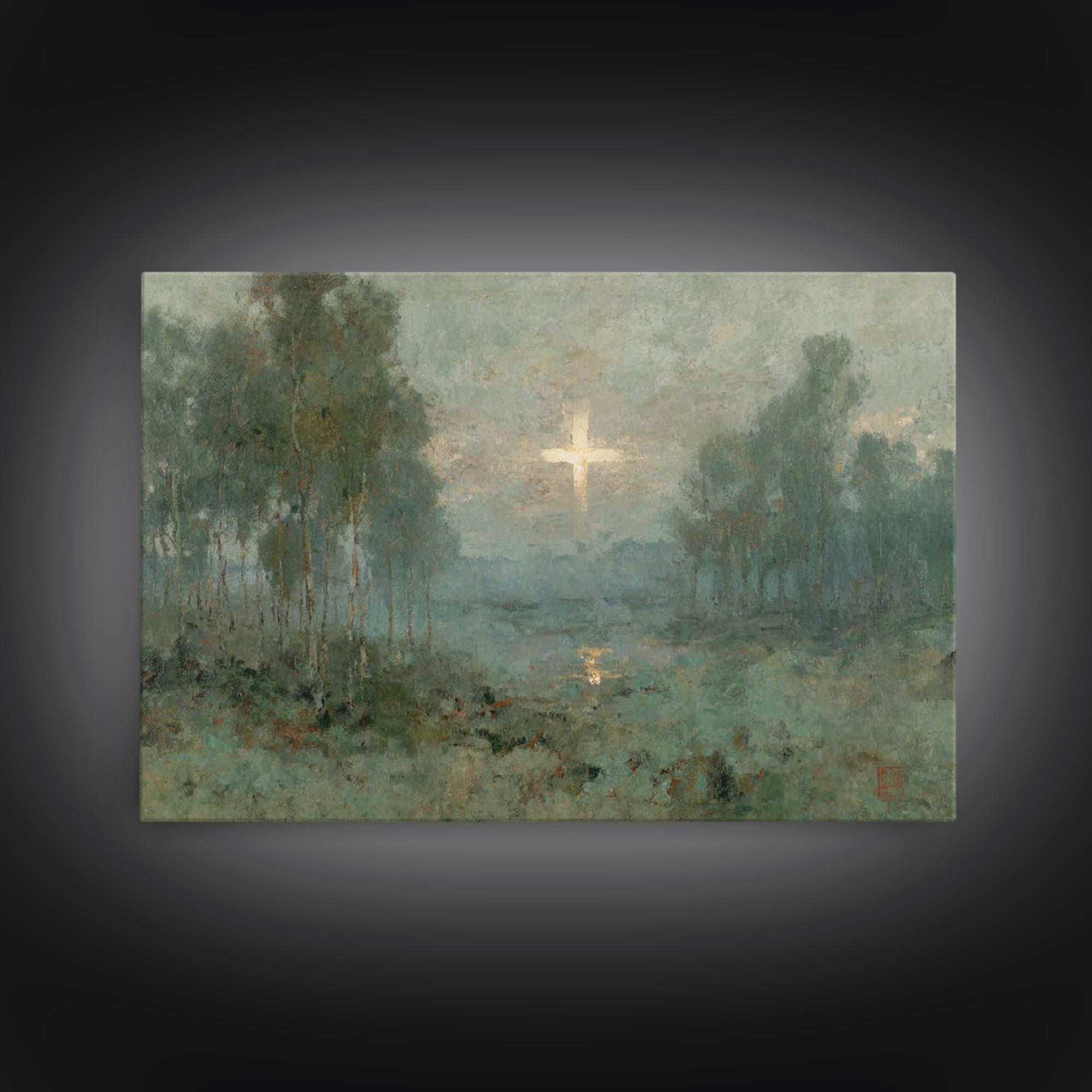 Sacred Silhouette – Framed Canvas Print – Christian Art – Christian Wall Art – Minimalist Christian Art – Jesus Painting – Christian Art Ca