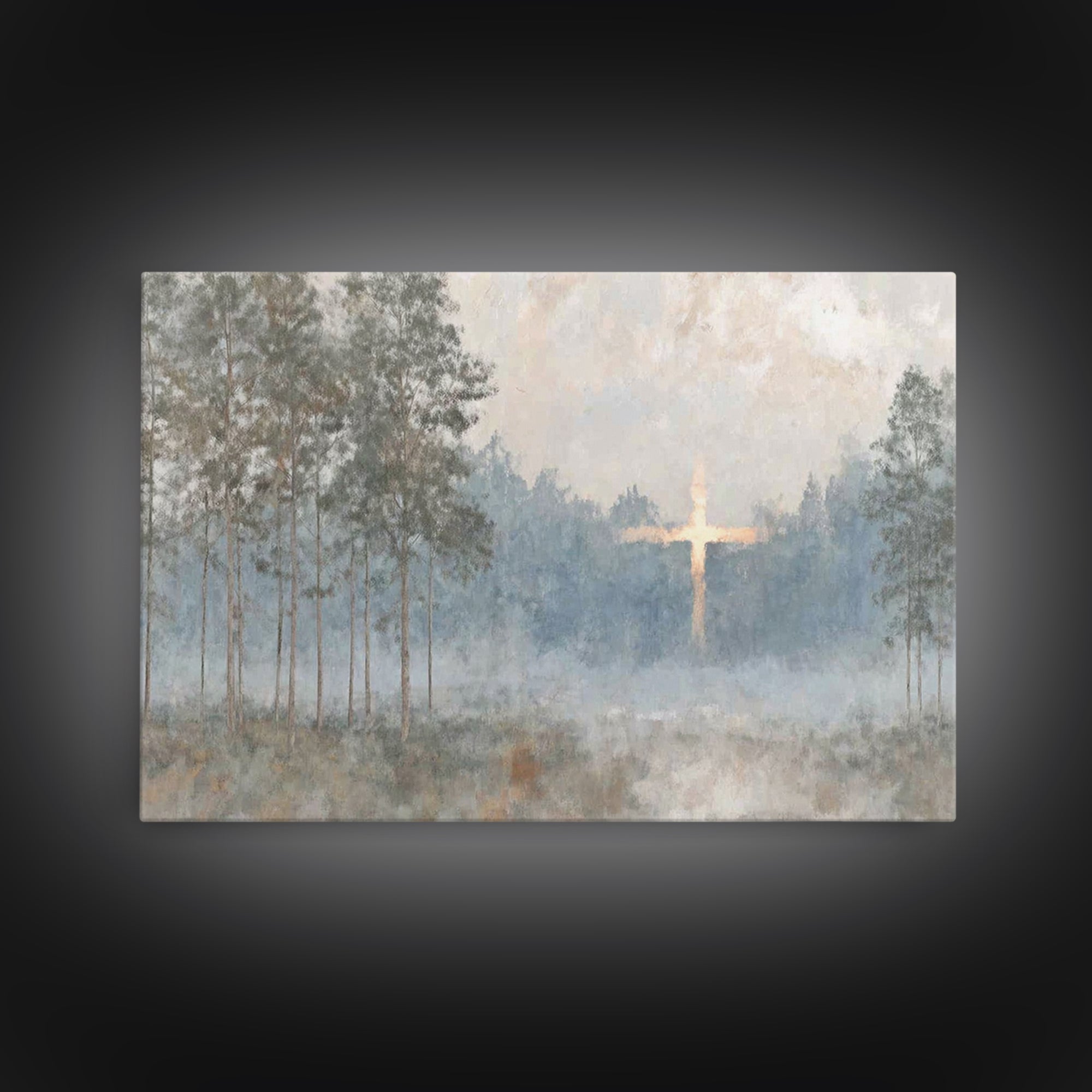 Woodland Peace – Framed Canvas Print – Jesus Painting – Christian Wall Art – Moody Christian Art – Christian Art Canvas – Large Christian P