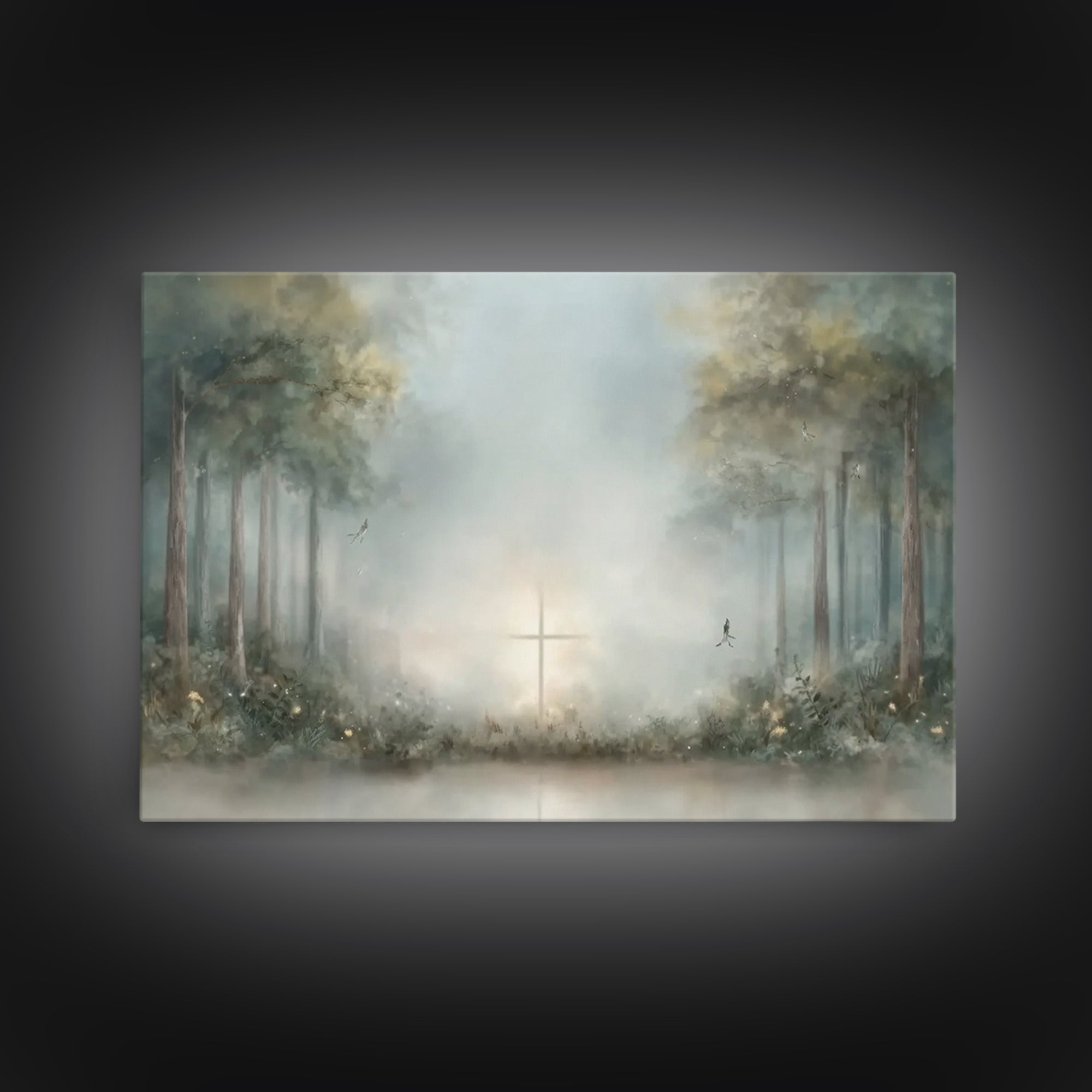 Holy Supper Glow – Framed Canvas Print – Christian Art Canvas – Jesus Painting – Christian Wall Art – Christian Christmas Art – Vintage Chr