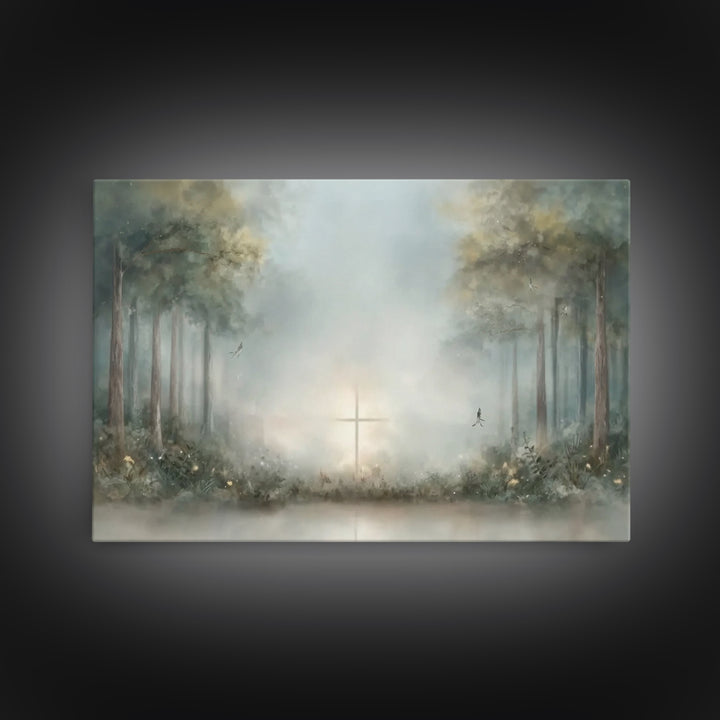 Holy Supper Glow – Framed Canvas Print – Christian Art Canvas – Jesus Painting – Christian Wall Art – Christian Christmas Art – Vintage Chr