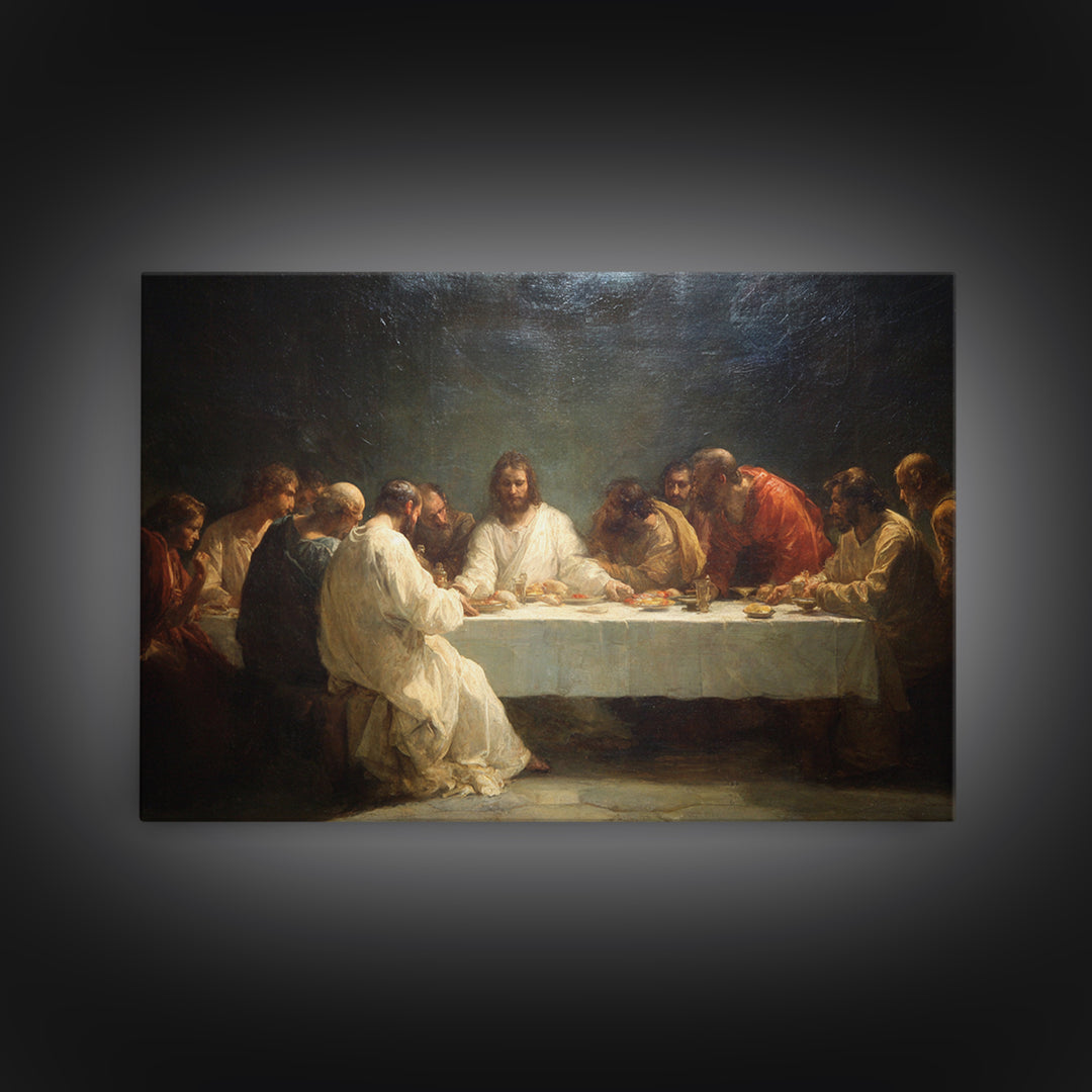 Misty Field Shepherd – Framed Canvas Print – Christian Art – Jesus Painting – Christian Wall Art – Christian Art Canvas – Moody Christian A